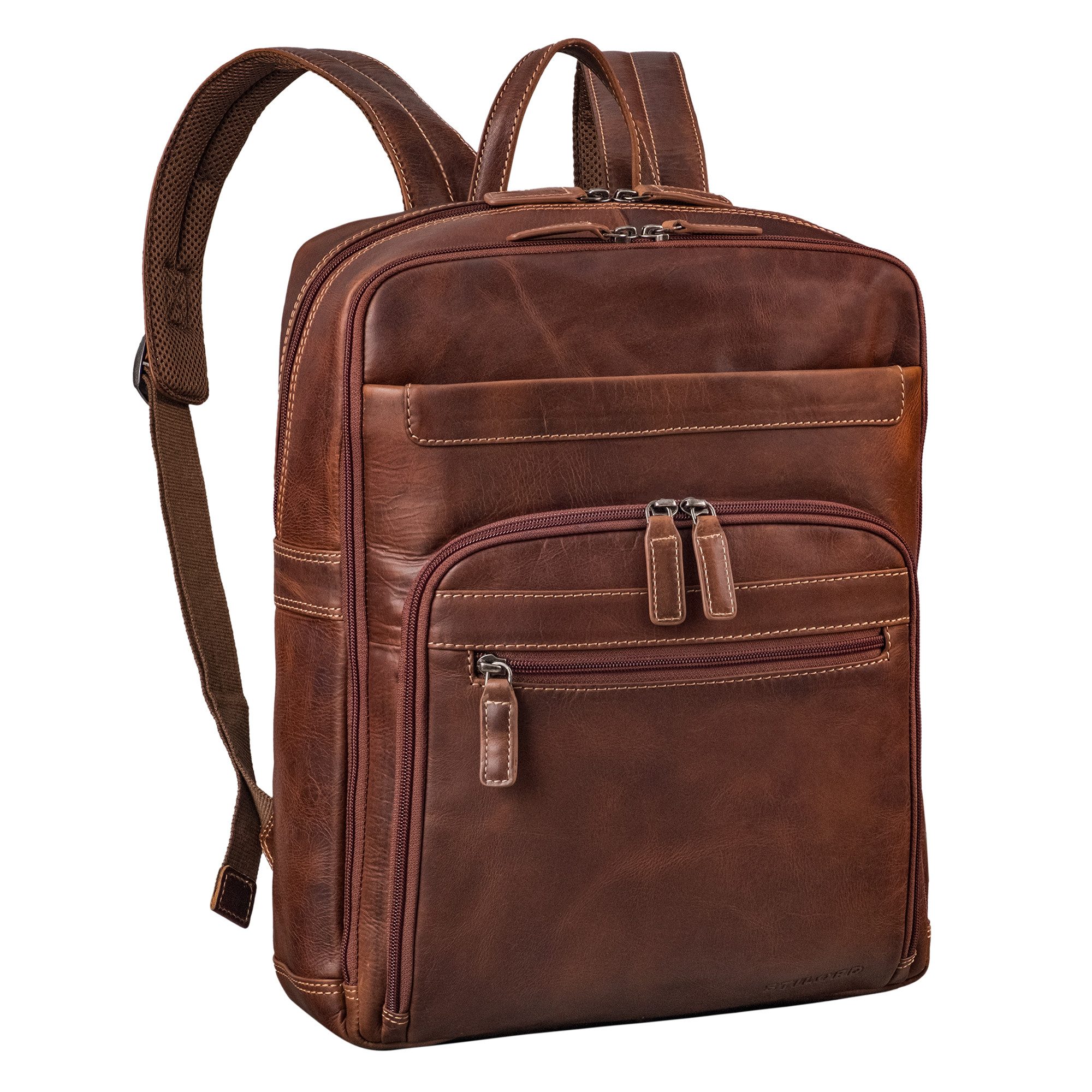 STILORD Notebookrucksack "Quinten" Stilvoller Leder Laptop Rucksack 16 Zoll für Herren & Damen