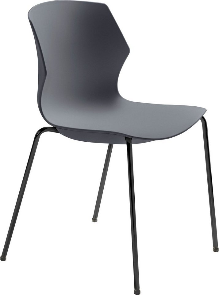 Mayer Sitzmöbel Besucherstuhl 2510, stapelbar bis 6 Stück, hochwertige  Kunststoffschale mit hohem Sitzkomfort
