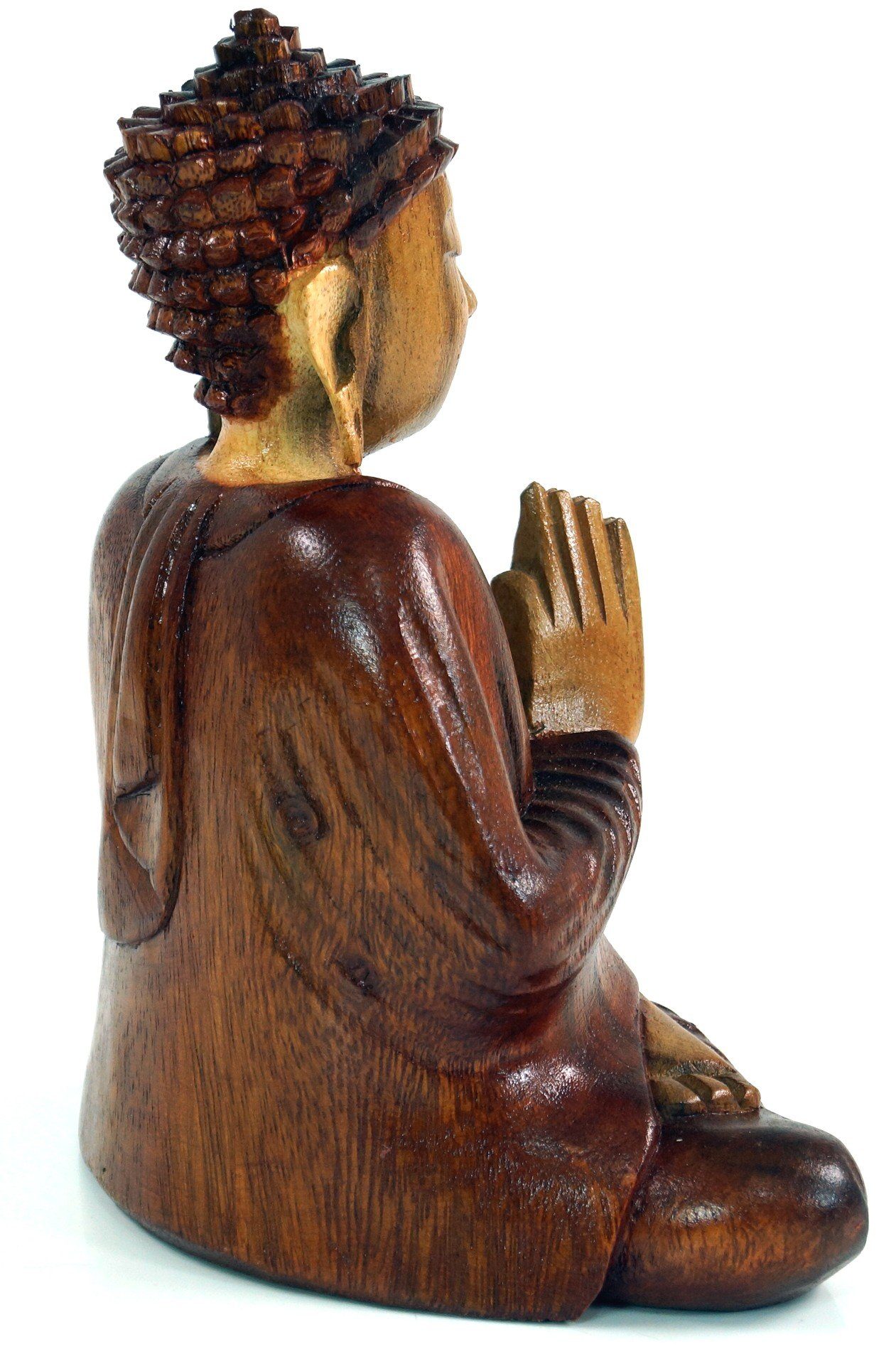 Buddhafigur Statue, Handarbeit 20 Guru-Shop cm.. Buddha Holzbuddha,