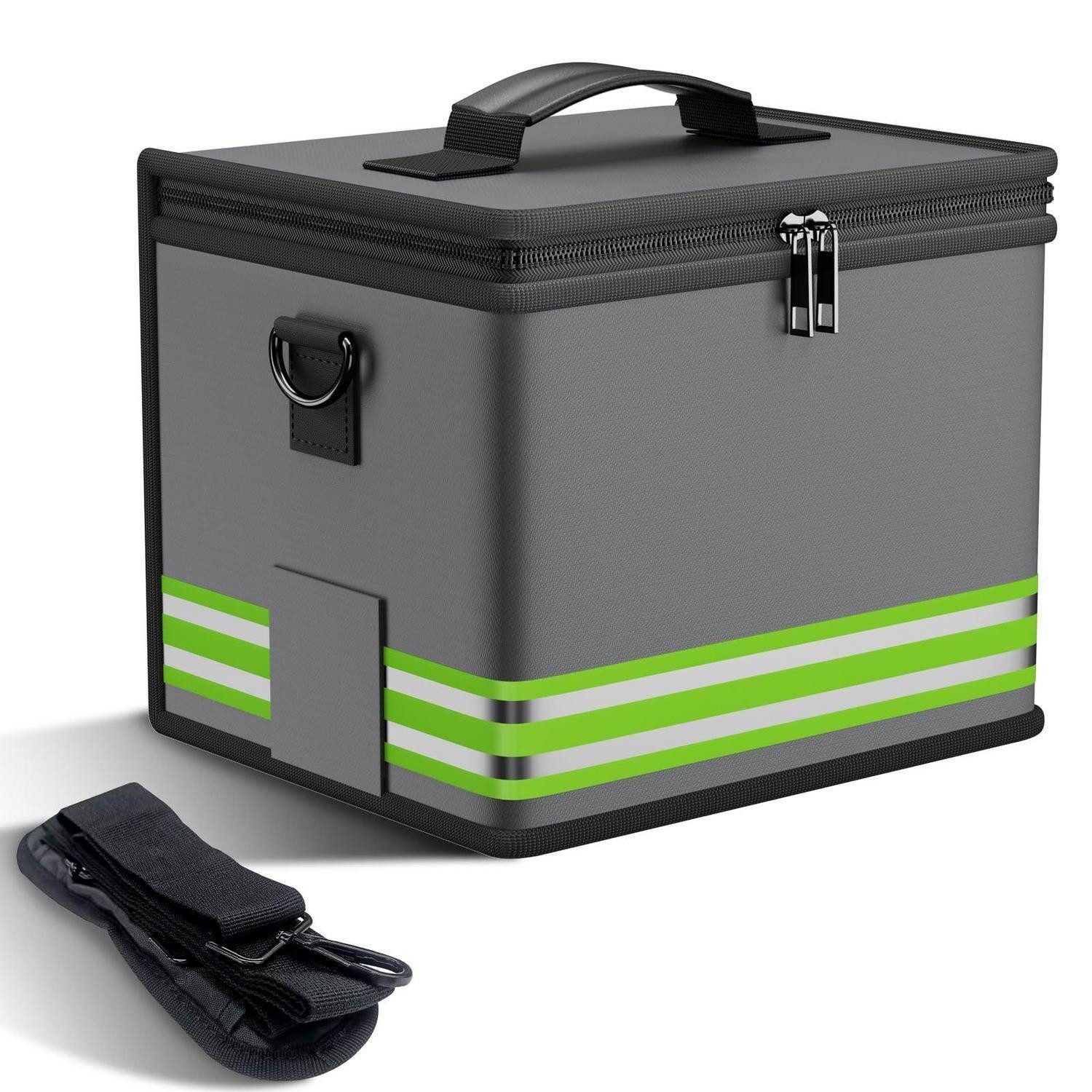 LuxusKollektion Akku-Schutzhülle Akku Tasche Lipo Feuerfest Explosionsgeschützt 24x20x18cm Grau