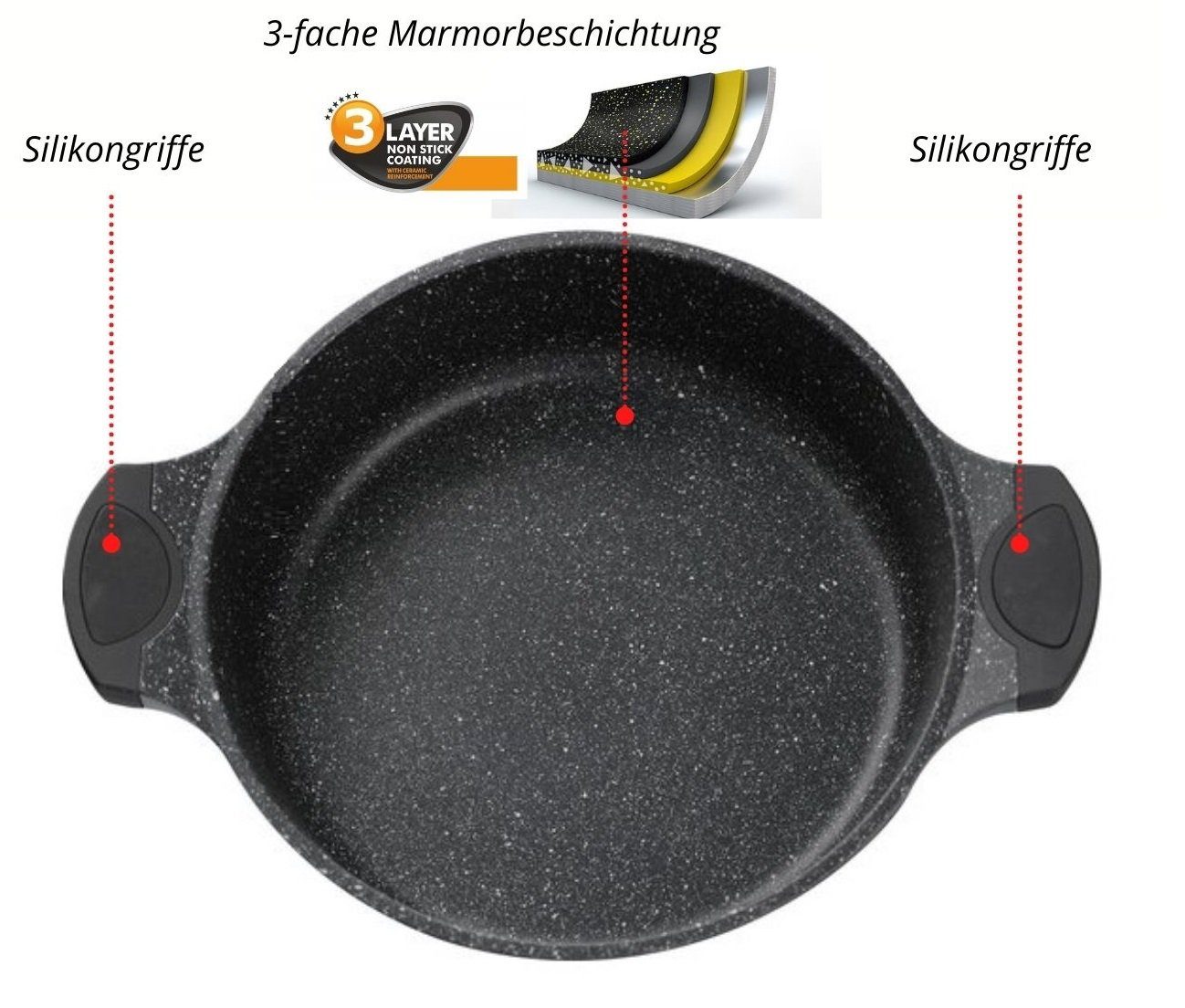 Cheffinger Dampfgartopf Aluguss Tajine Tagine Ø28cm Induktion Silikongriffe Gartopf Dampfgarer – Bild 4 von 5