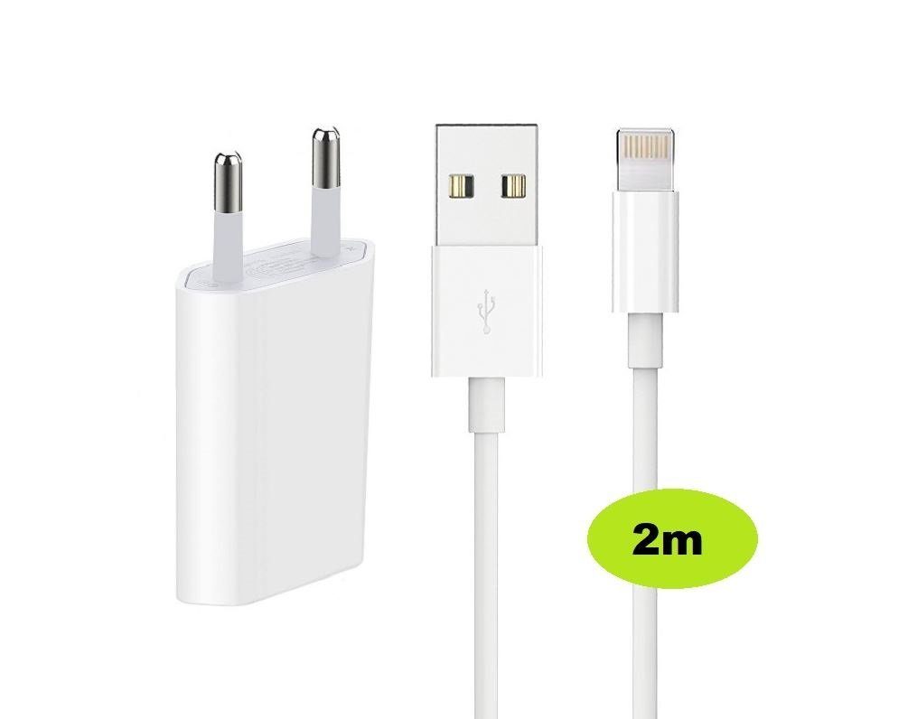 Ventarent Lightning Ladekabel auf USB-A 2 Meter & Adapter 5W passt für  iPhone 5 / 6 / 7 / 8 / 11 / 12 / 13 / X / Xs / Xr / Xs Max / iPad  Smartphone-Ladegerät