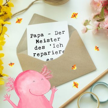 Mr. & Mrs. Panda Grußkarte Papa Reparaturen - Weiß - Geschenk, Bruder, Geburtstagskarte, Opa, Ho, Hochwertiger Karton