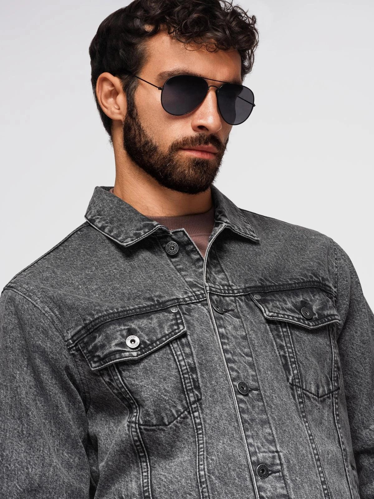 OMBRE Jeansjacke Herren-Jeansjacke mit Waschung