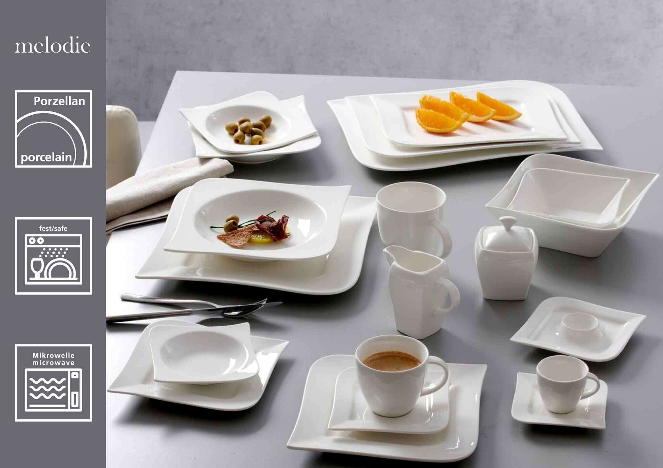 Ritzenhoff & Breker Becher Melodie Henkelbecher 300 ml 6er Set, 6-tlg., Porzellan