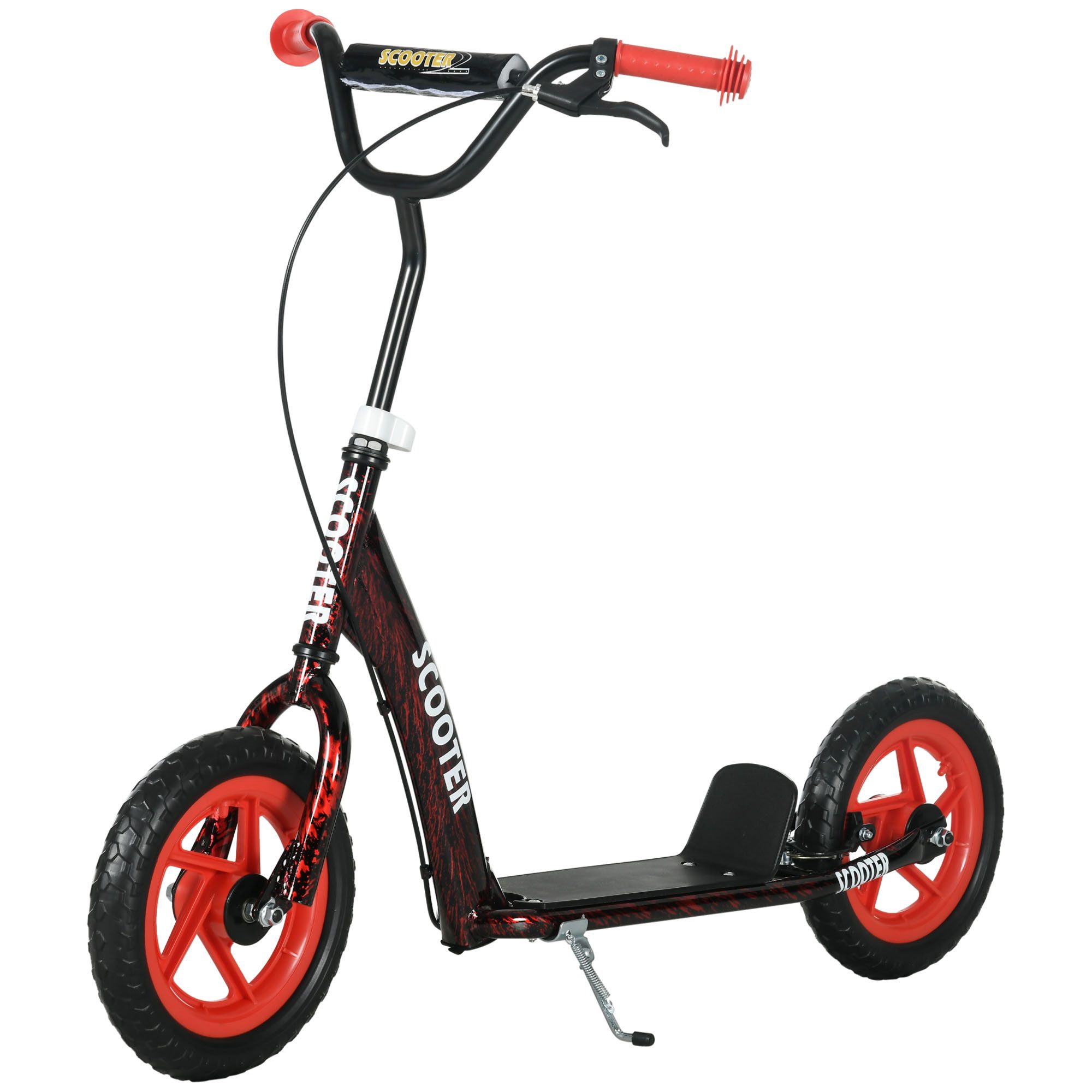 AIYAPLAY Scooter Kinderroller Tretroller mit verstellbarem Lenker, großen Rädern, 0 km/h, (Kinderroller, 1 tlg., Tretroller), für Kinder im Alter von 6-12 Jahren, Rot
