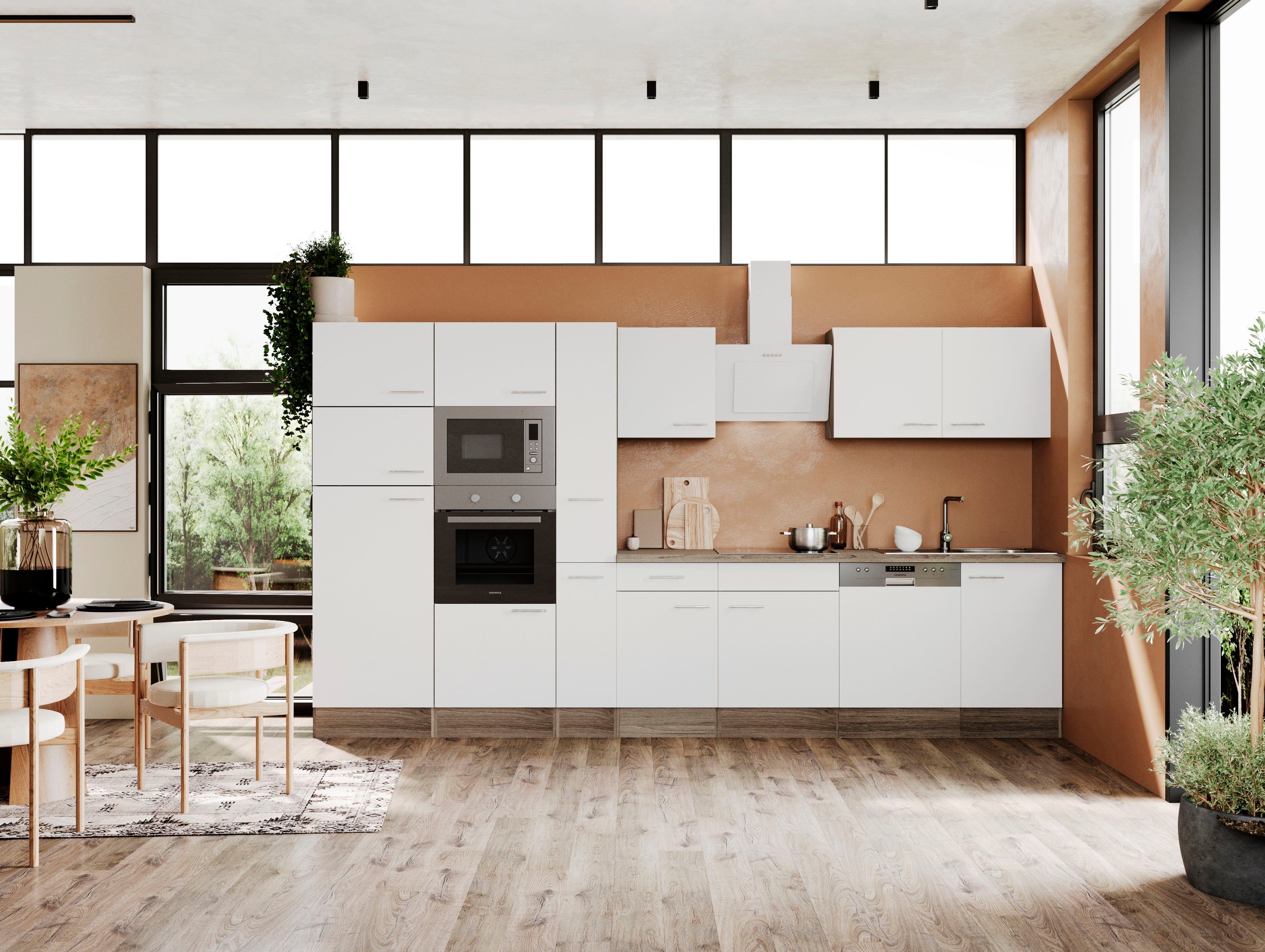 RESPEKTA Küchenzeile Oliver, Breite 370 cm, günstig online kaufen