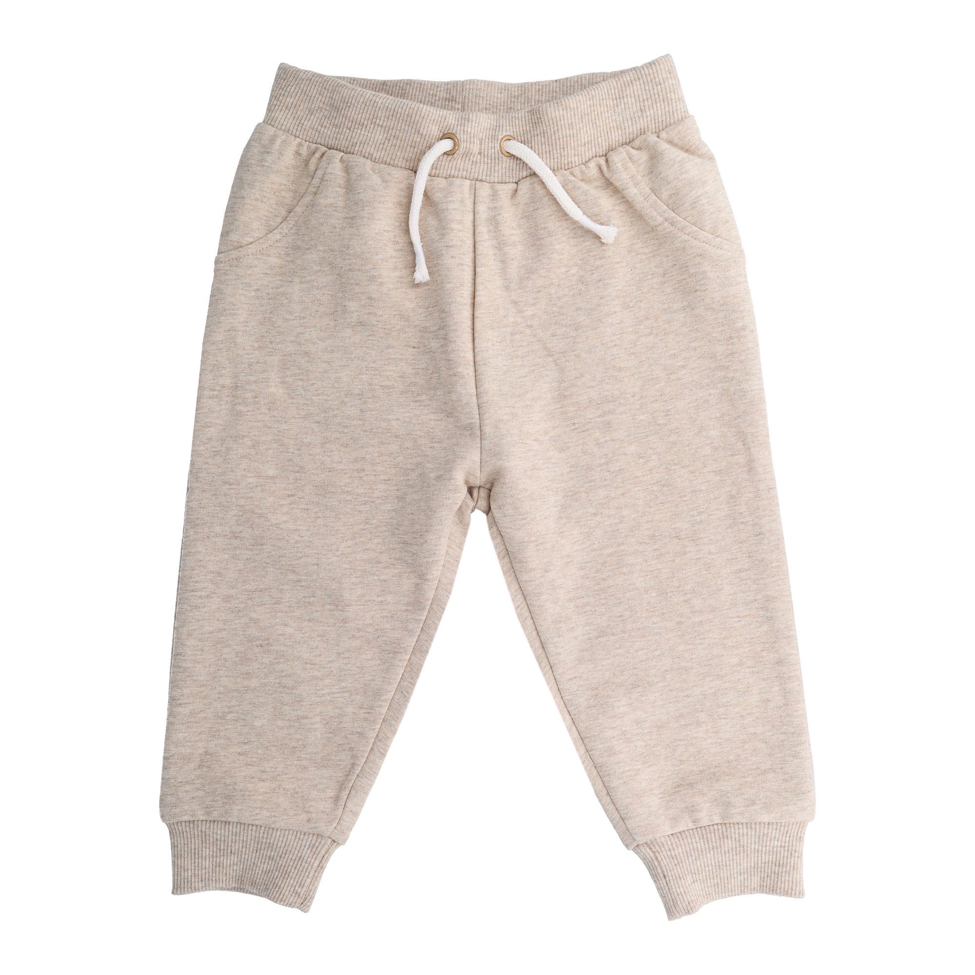 MAXIMO Schlupfhose (1-tlg) Beigemeliert, Jogginghose, unisex, verspielte Details