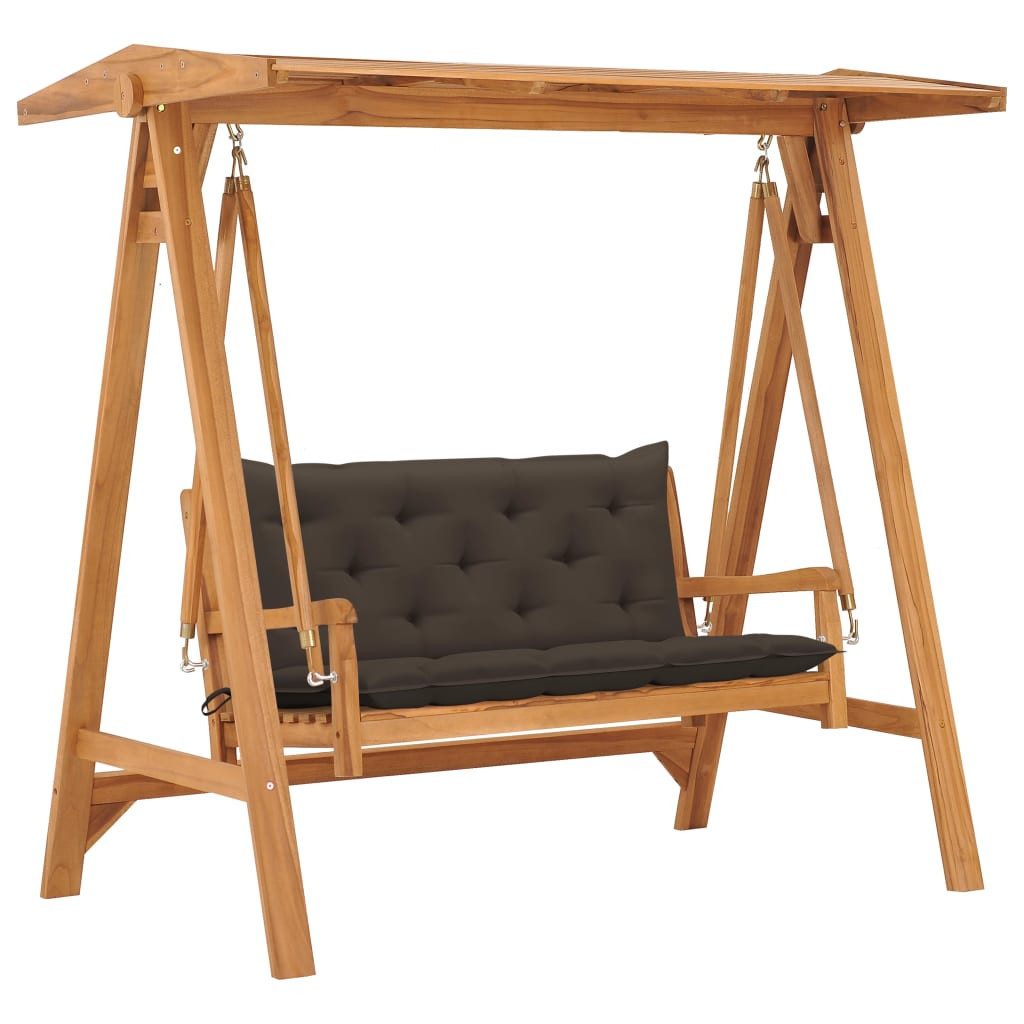 vidaXL Hollywoodschaukel Hollywoodschaukel mit Taupe Auflage 170 cm Massivholz, 1 tlg.