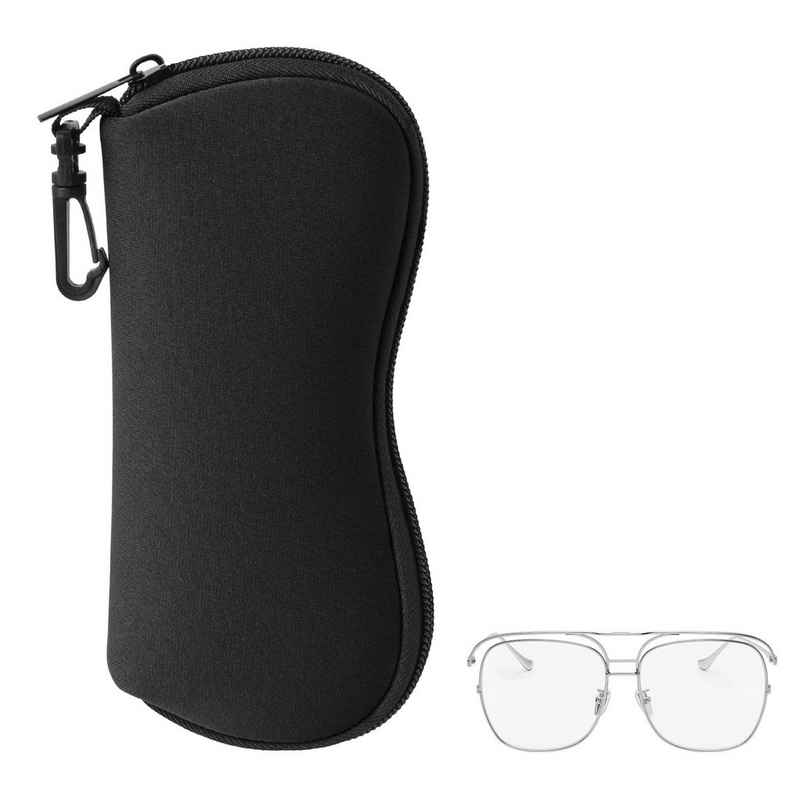 kwmobile Brillenetui Brillenetui aus Neopren - weiche Tasche für Brille oder Sonnenbrille, Etui Case mit Karabiner zum Anhängen