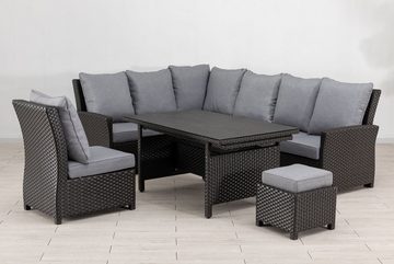 Gardissimo Gartenlounge-Set Edessa XXL, Aluminium, Gartenmöbelset, Outdoor, Möbel, Polyrattan, UV-beständig