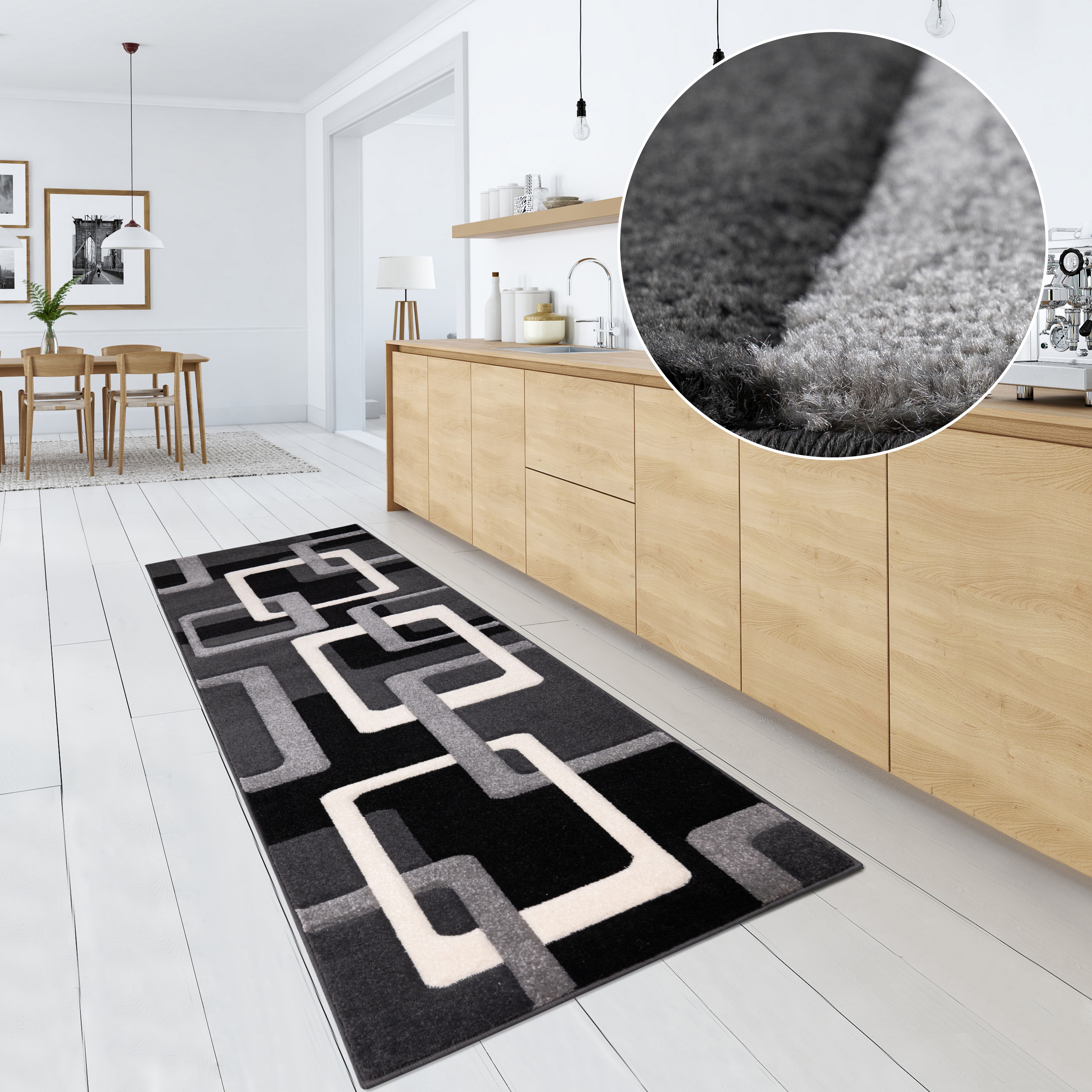 OTTO home Läufer Maxim, rechteckig, Höhe: 12 mm, Hoch-Tief-Effekt, Kurzflor, 3D-Design