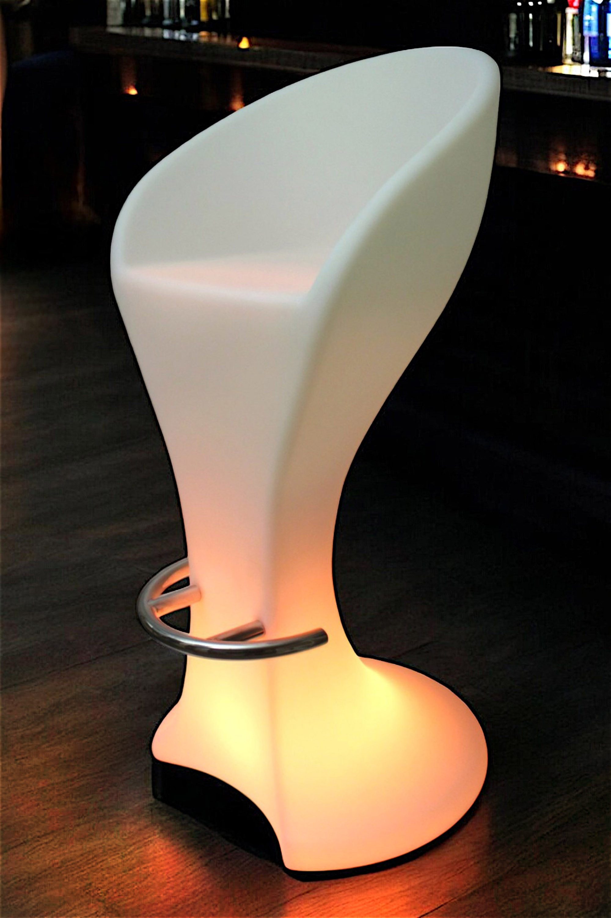 Barhocker LED beleuchtet Akku kabellos Barstuhl mit Lehne modern