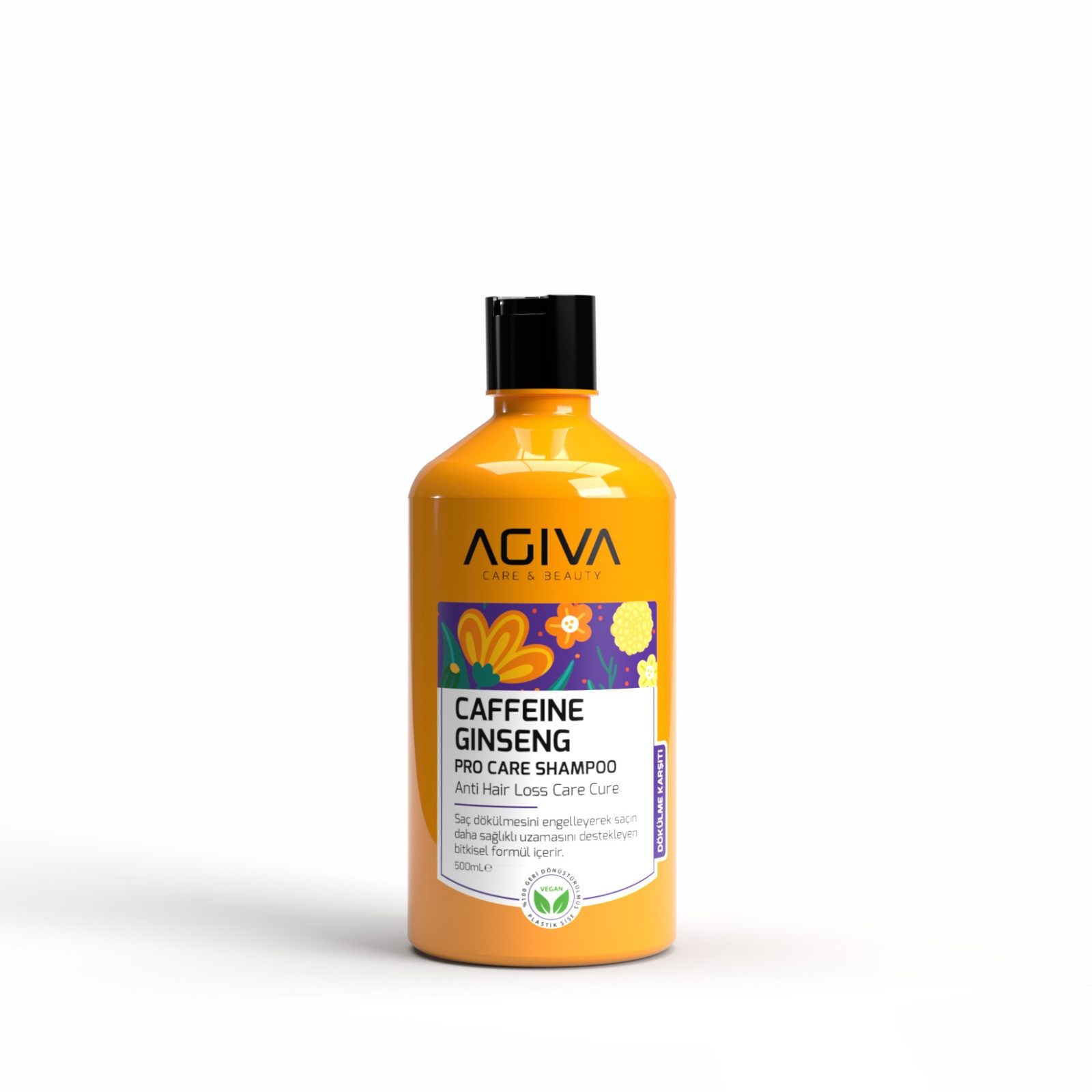 AGIVA Professional Haarshampoo PRO CARE Caffeine Ginseng Shampoo 500ml gegen Haarausfall (VEGAN), 1-tlg.