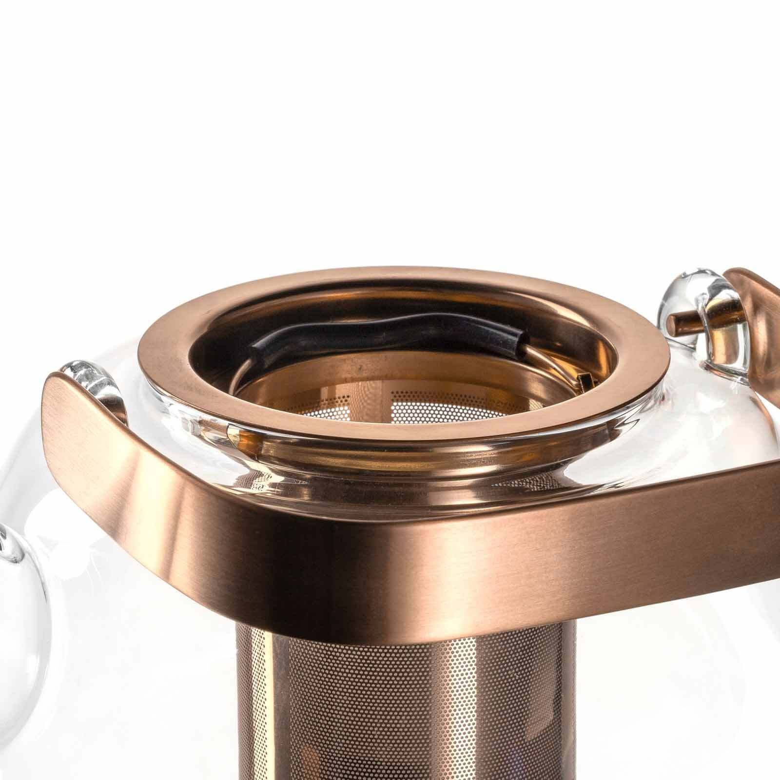 LEONARDO Teekanne Tè Per Te Teekanne mit Metallhenkel + Stövchen, 1200 l, (1x Teekanne, 1x Teewärmer, 2-St), Spülmaschinengeeignet, Temperaturbeständig bis max. 100°C