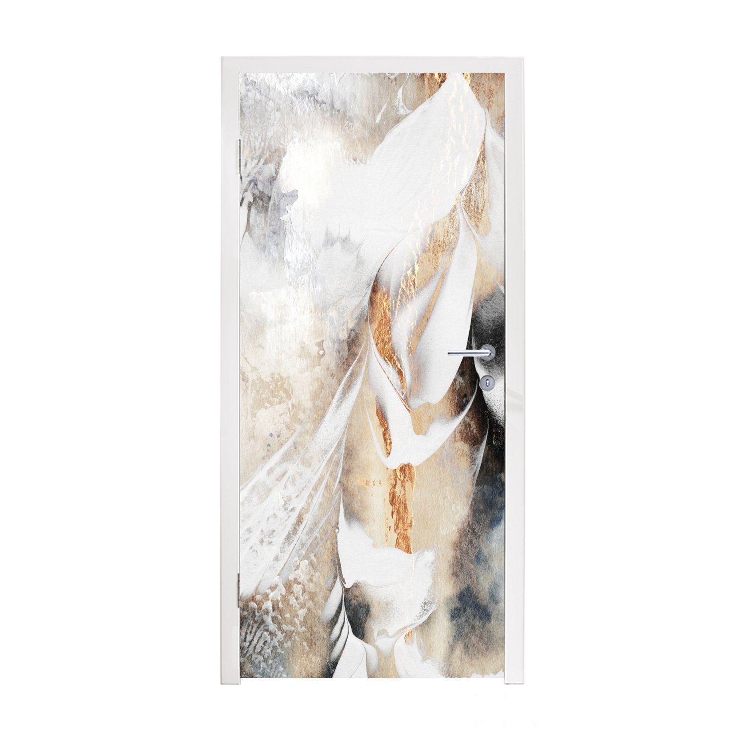 MuchoWow Türtapete Abstrakt - Gold - Design - Luxe, Matt, bedruckt, (1 St), Fototapete für Tür, Türaufkleber, 75x205 cm | Türtapeten