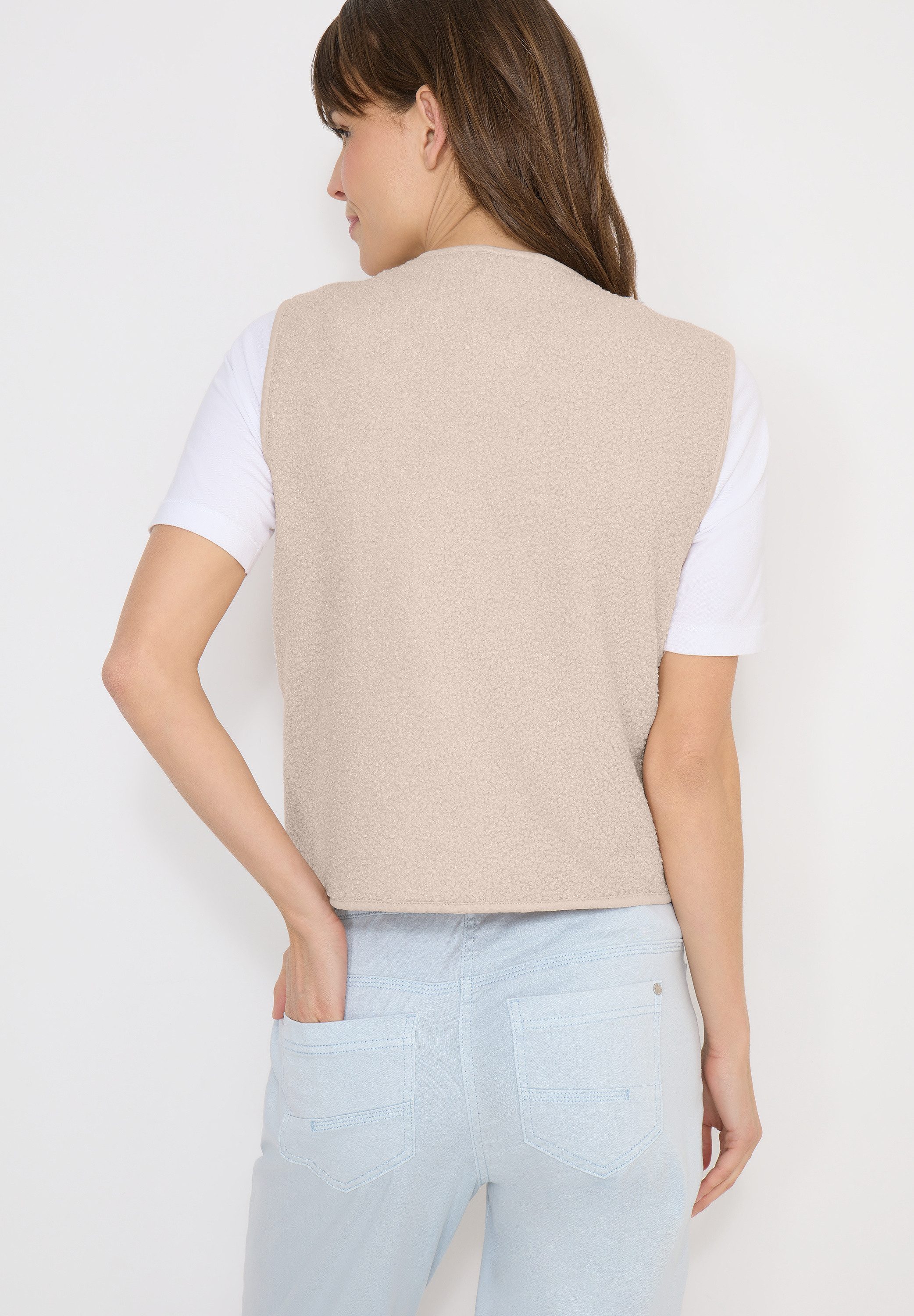 CECIL Fellweste Curly fake Wool in Woll-Optik