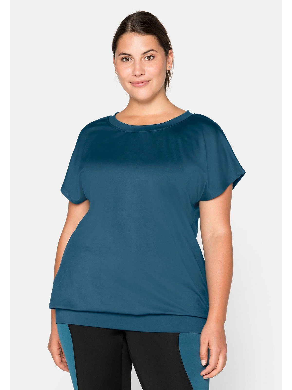 Sheego T-Shirt Große Größen aus Funktionsmaterial petrol | T-Shirts