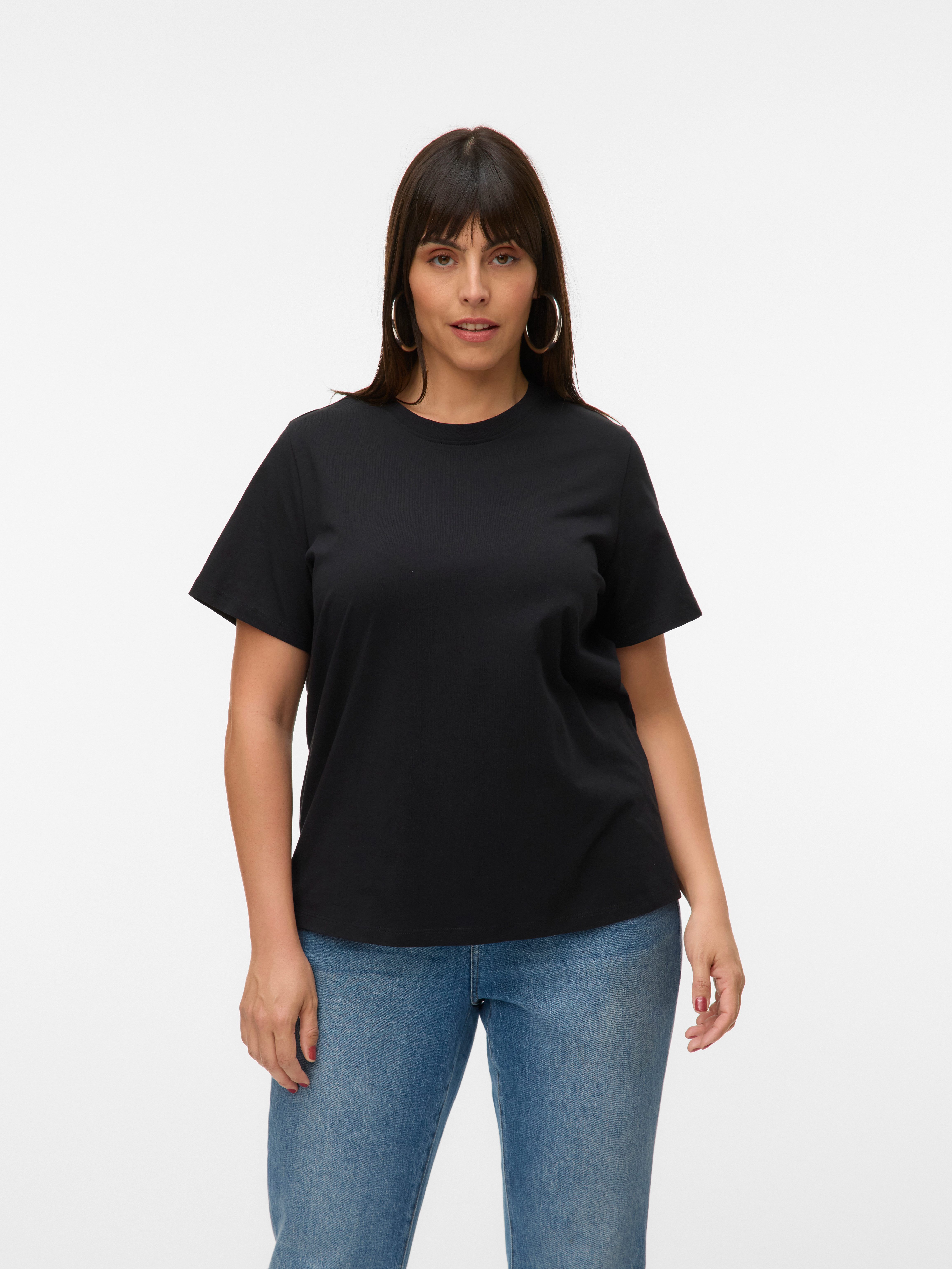 Vero Moda Curve Kurzarmshirt VMPAULINA SS T-SHIRT GA JRS NOOS CUR Baumwolle günstig online kaufen