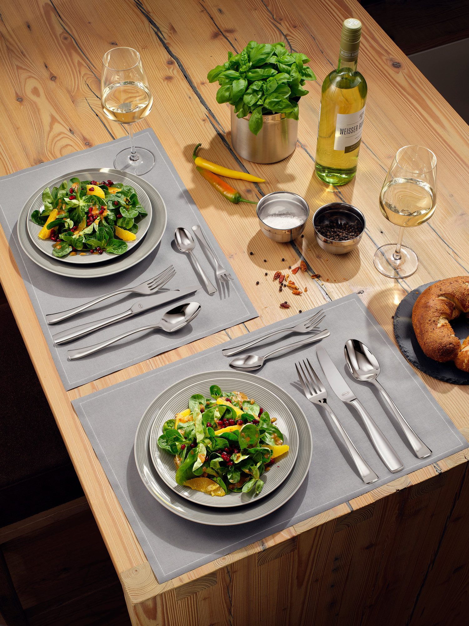 RÖSLE Besteck-Set FINOS (30-tlg), 6 Personen, Edelstahl 18/10, inklusive Geschenkkarton