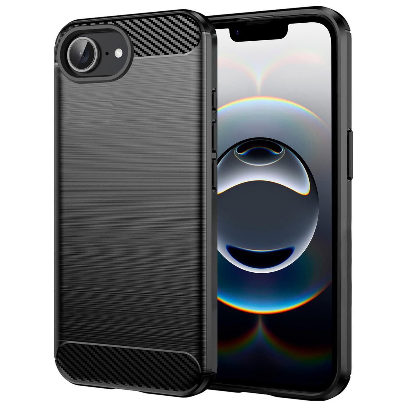 CoolGadget Handyhülle Carbon Handy Hülle für iPhone 17e / iPhone 16e 6,1 Zoll, robuste Telefonhülle Case Schutzhülle für iPhone 16e Hülle