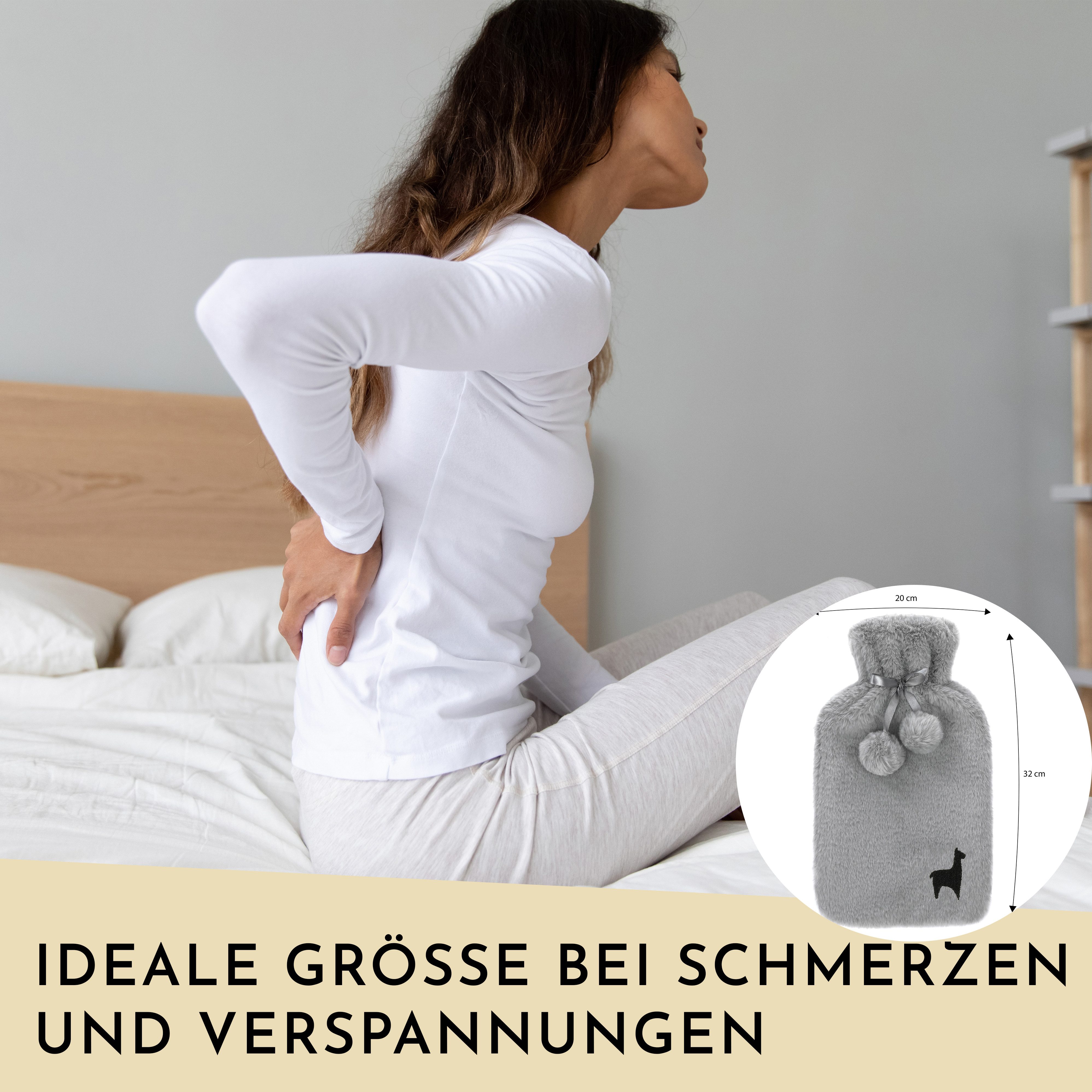 Nordstern Wärmflasche mit Weichem Bezug 1,8 L, für Erwachsene, Kinder, und Teenager
