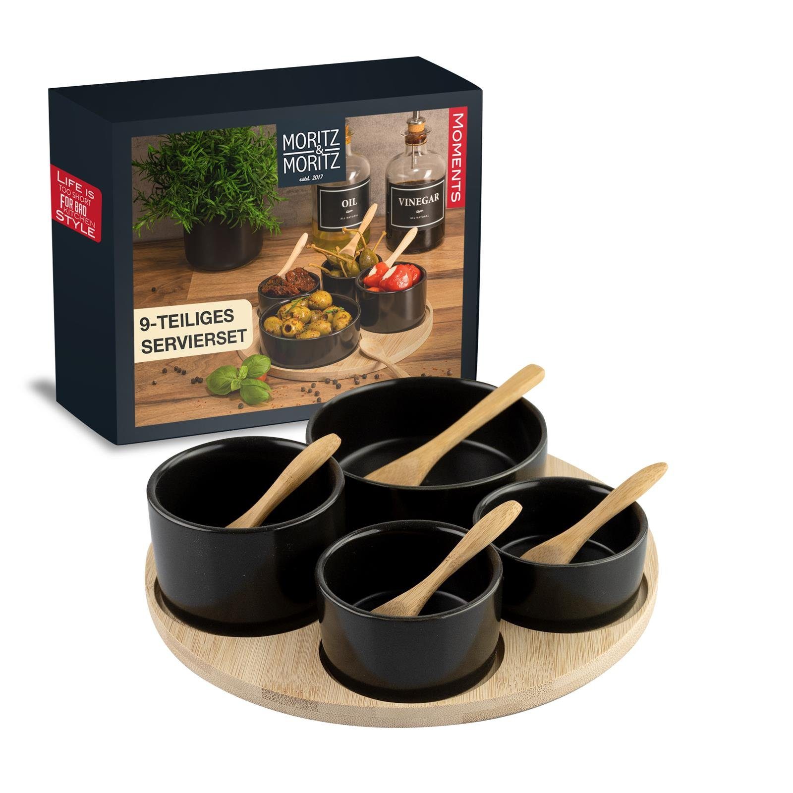 Moritz &amp; Moritz Servierschale Schalen Set, Keramik, Bambus, (Set), als ...