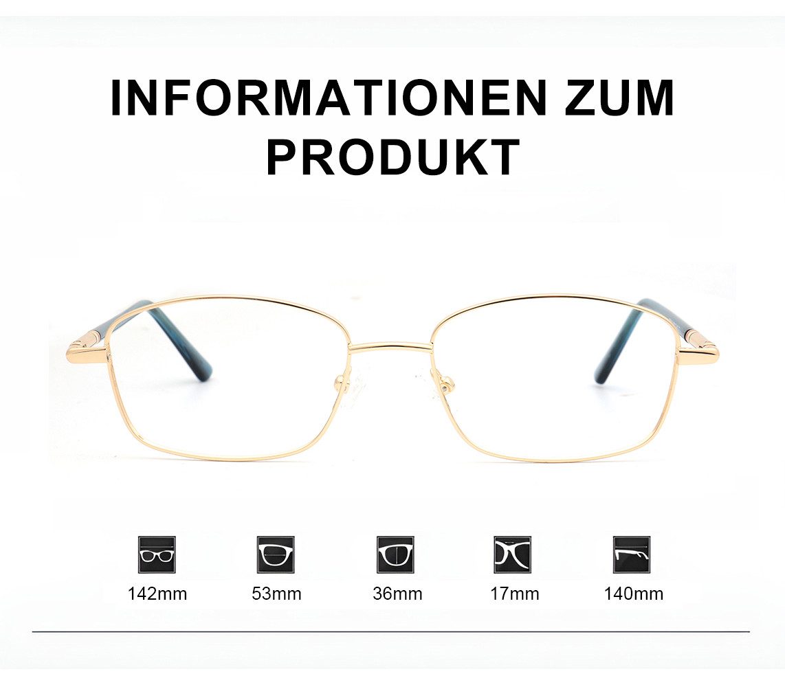 PACIEA Lesebrille Damen Herren Blaulichtfilter Metall Quadratisch Anti-Müdigkeit