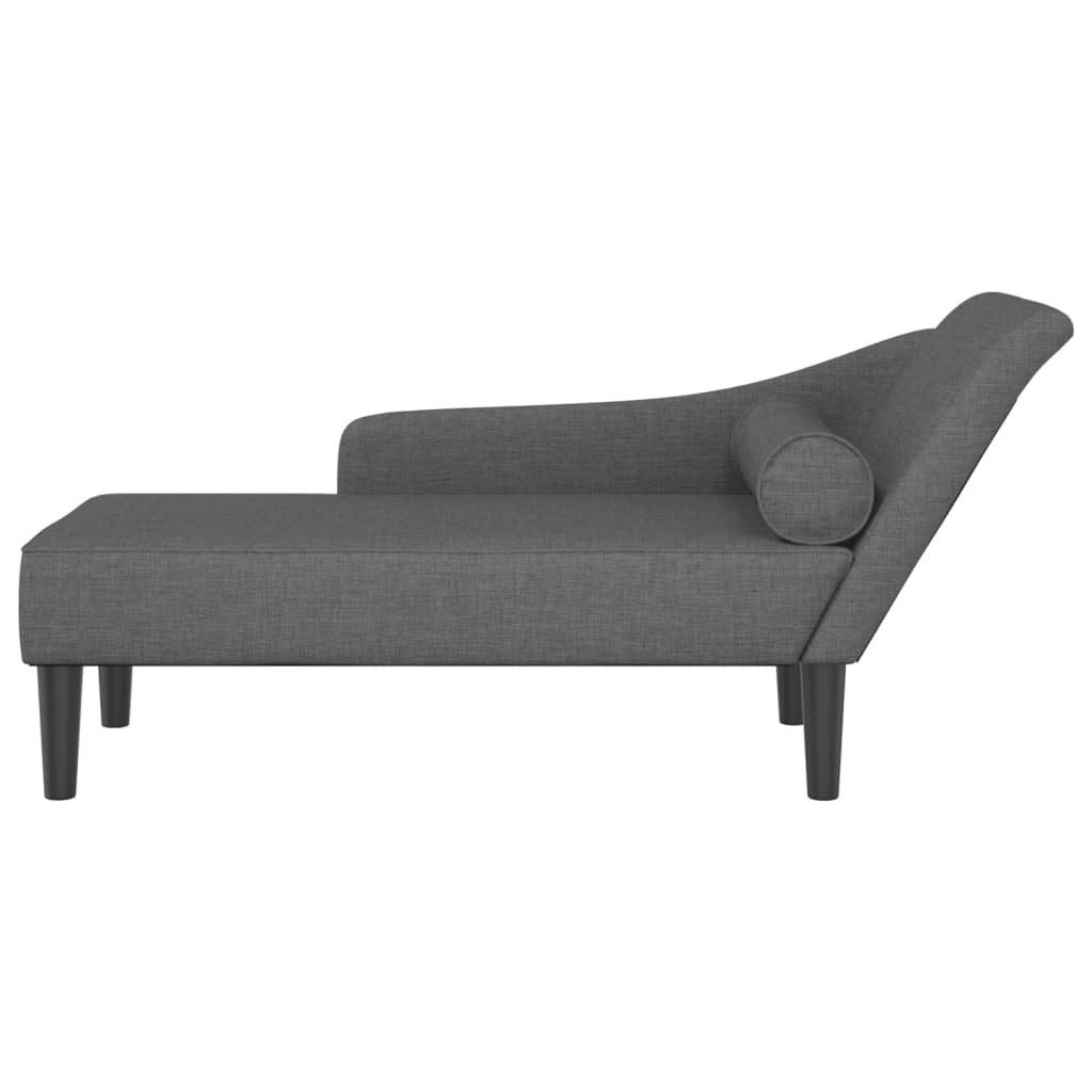 vidaXL Chaiselongue Chaiselongue mit Kissen Dunkelgrau günstig online kaufen