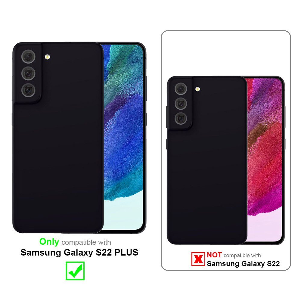 Cadorabo Handyhülle für Samsung Galaxy S22 PLUS Hülle Samsung Galaxy S22 PLUS, Hülle Schutzhülle Blumen Flower mit Standfunktion Kartenfach Magnet