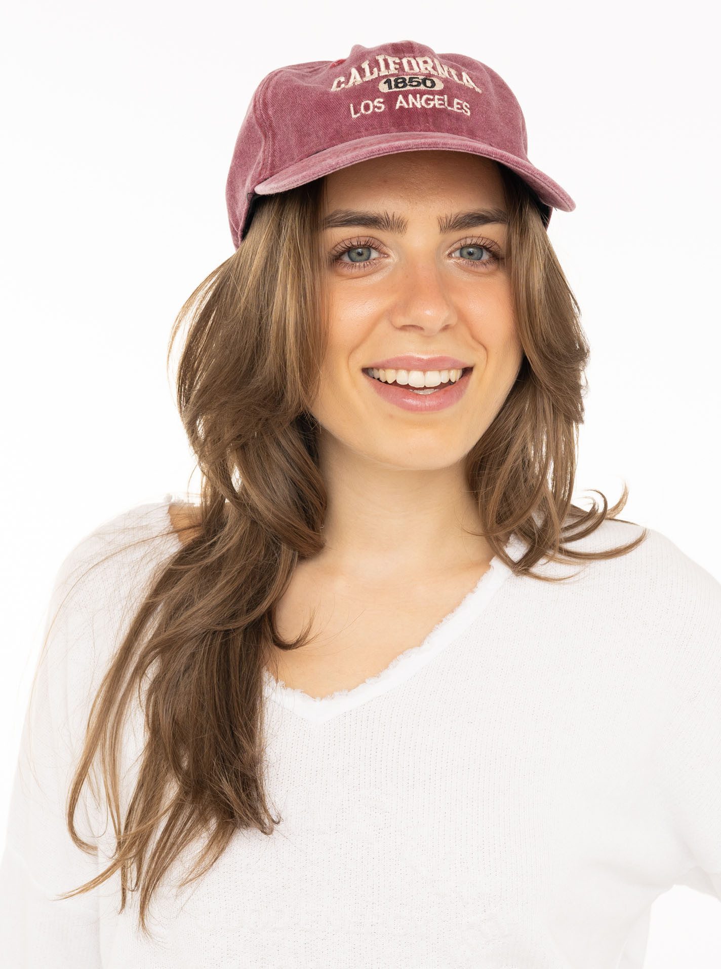 Zwillingsherz Baseball Cap "California" Vintage Look, Statement Stickerei