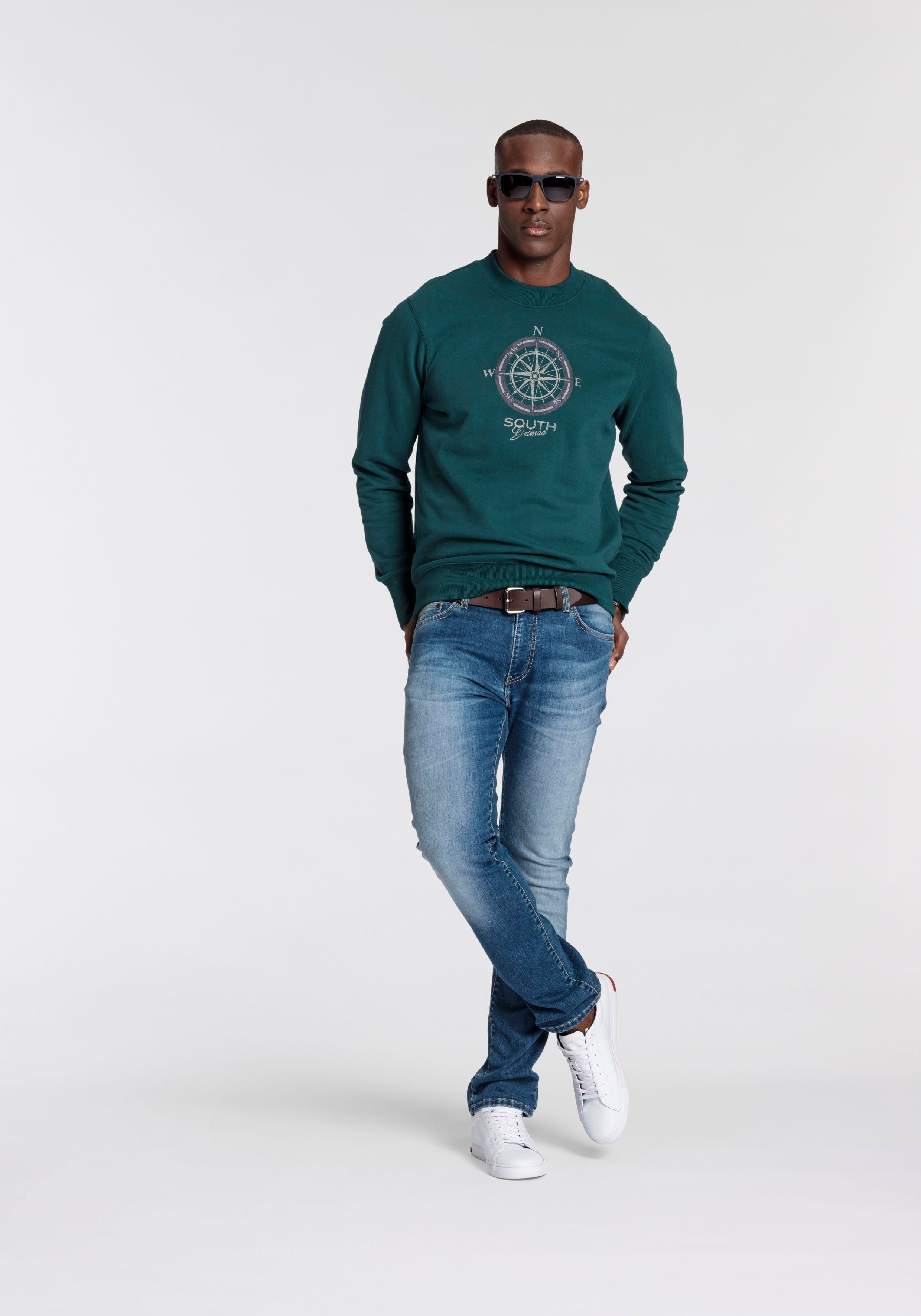 DELMAO Sweatshirt lange Ärmel, lässige Passform, mit Print, Rundhals