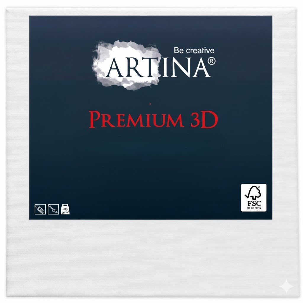Artina Keilrahmen Keilrahmen Leinwand Premium 3D, 20x30cm, 380 g/m², verzugsfrei,3-fach weiß vorgrundiert,Premium Qualität, 100% Baumwolle