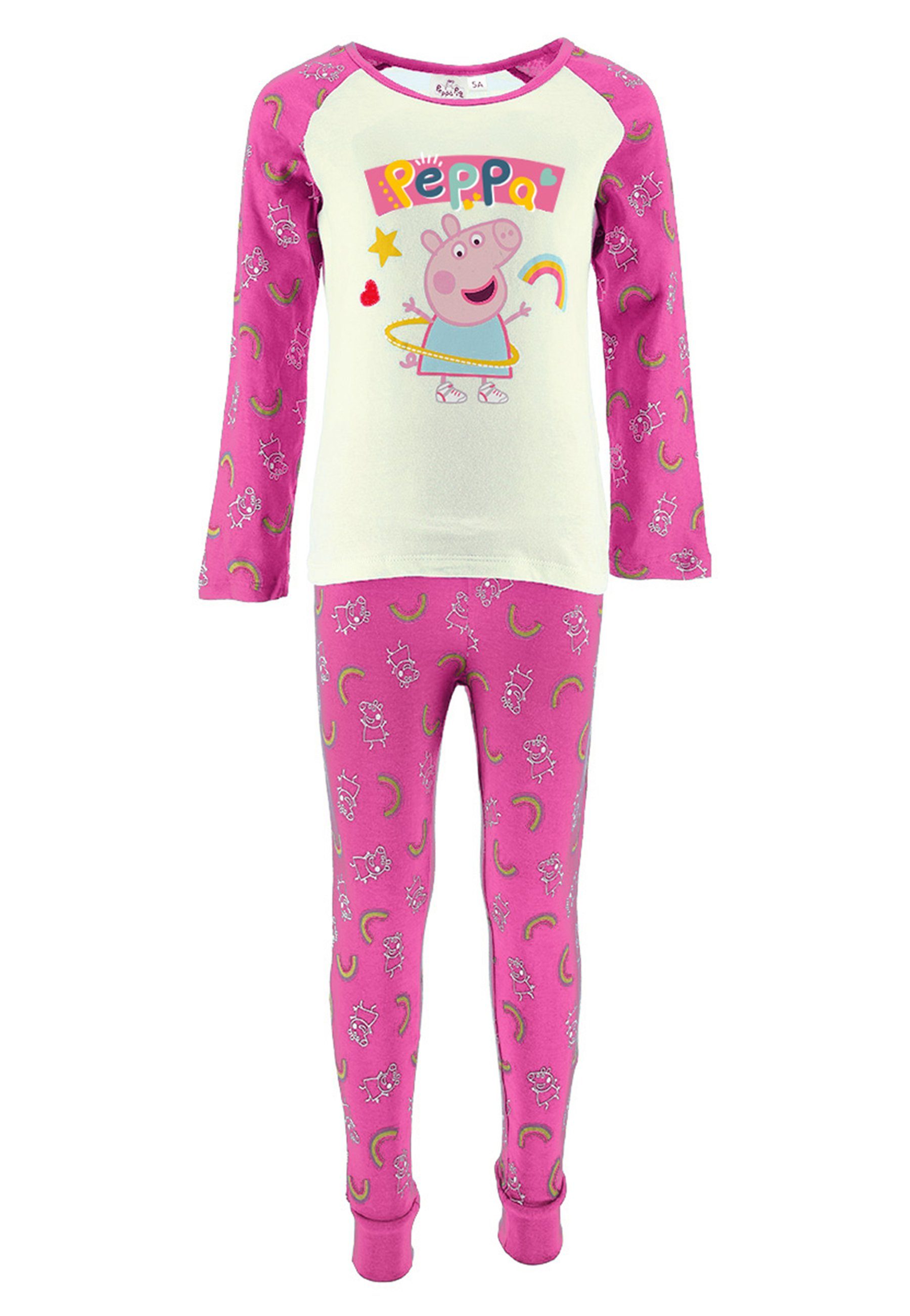 Peppa Pig Wutz Schlaf-Set Peppa (2 Pyjama Schlafanzug Pink tlg) Kinder Jungen