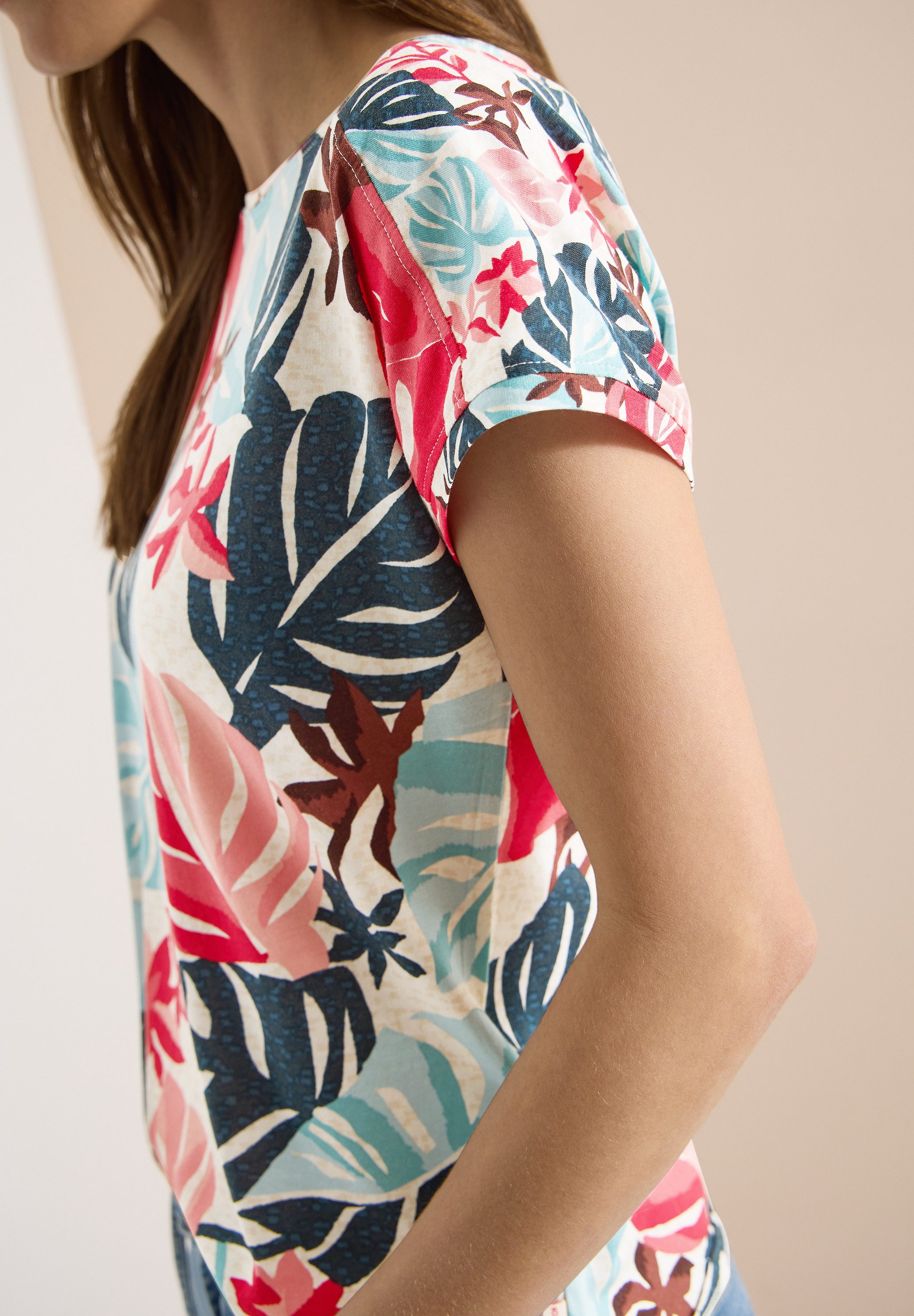 CECIL Kurzarmshirt Sommershirt mit U-Boot-Ausschnitt und Print