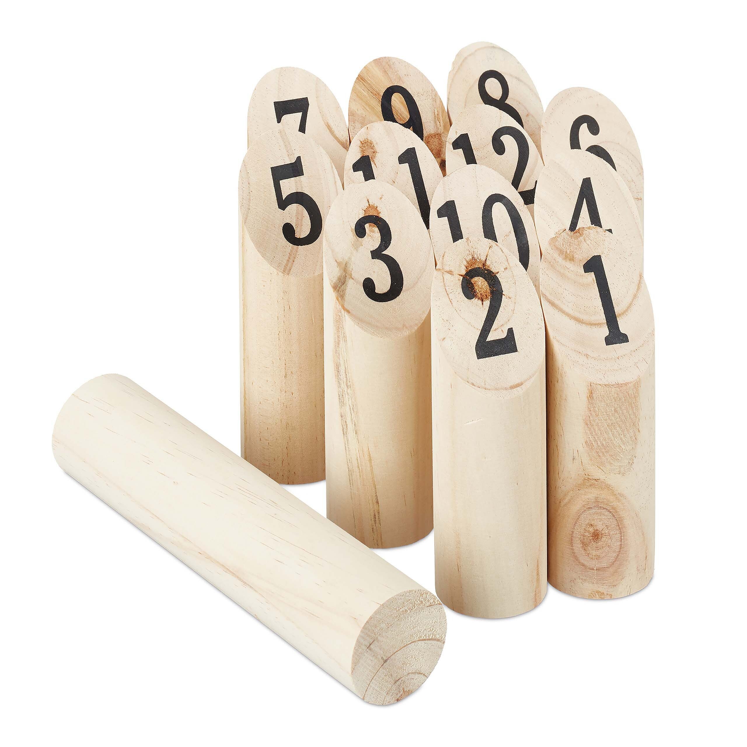 relaxdays Spiel Kubb Wikingerspiel mit Tasche, Kubb Wikingerspiel mit Tasche