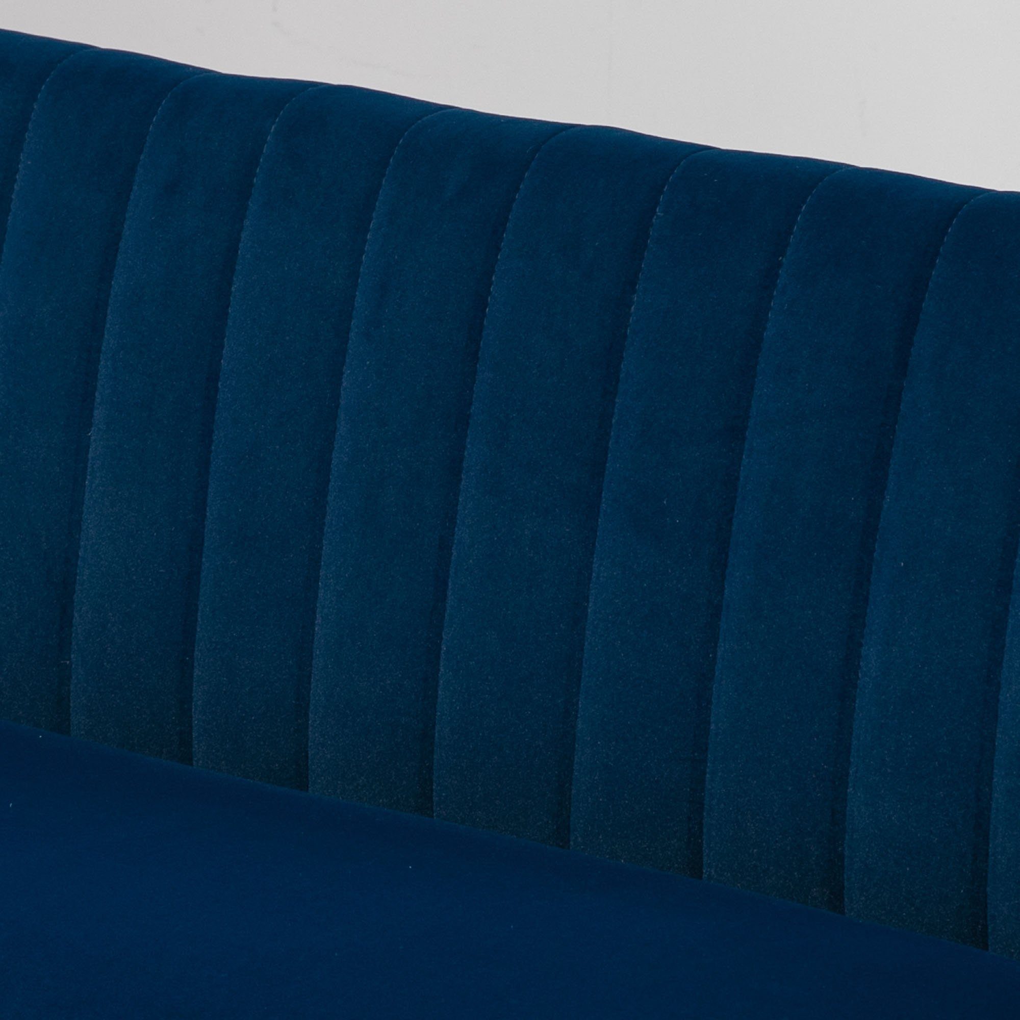 HOMCOM 2-Sitzer Zweisitzer, Loveseat 1 Leinenoptik, Blau mit Doppelsofa Holzbeine, mit Teile | Himmelblau