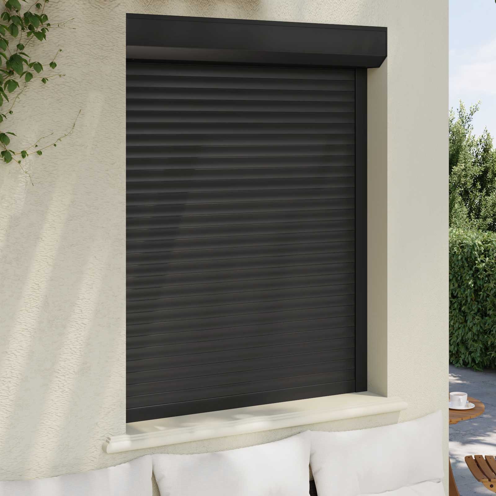 vidaXL Fensterladen Rollladen Anthrazit 100 x 130 cm Aluminium und Polyurethan, BxH: 14x130 cm, (1-St)