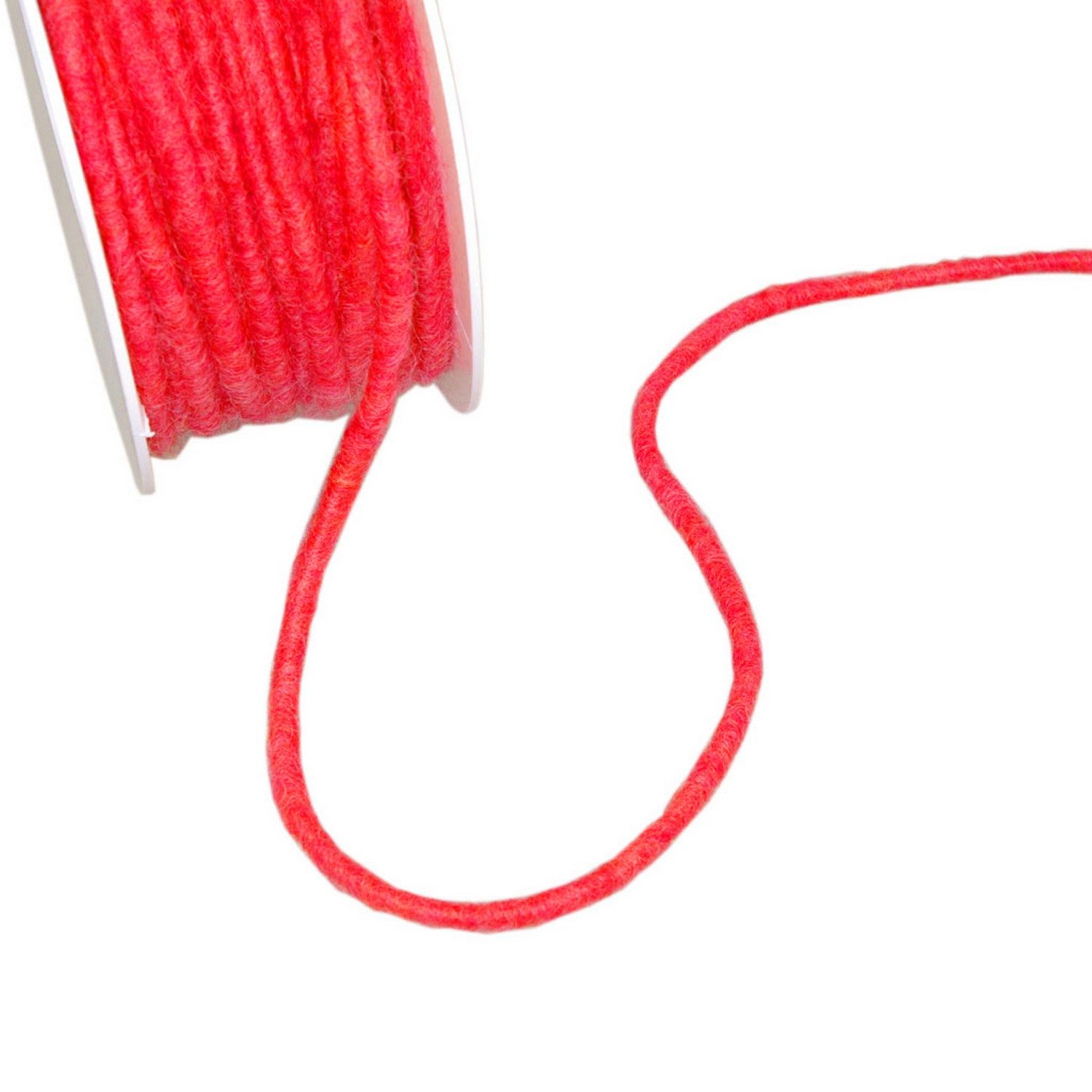 Deko AS Kordel Wollkordel mit Sisalkern - rot - ca. 5mm Ø - 25m Länge -1106-5-25-707, mit Sisalkern
