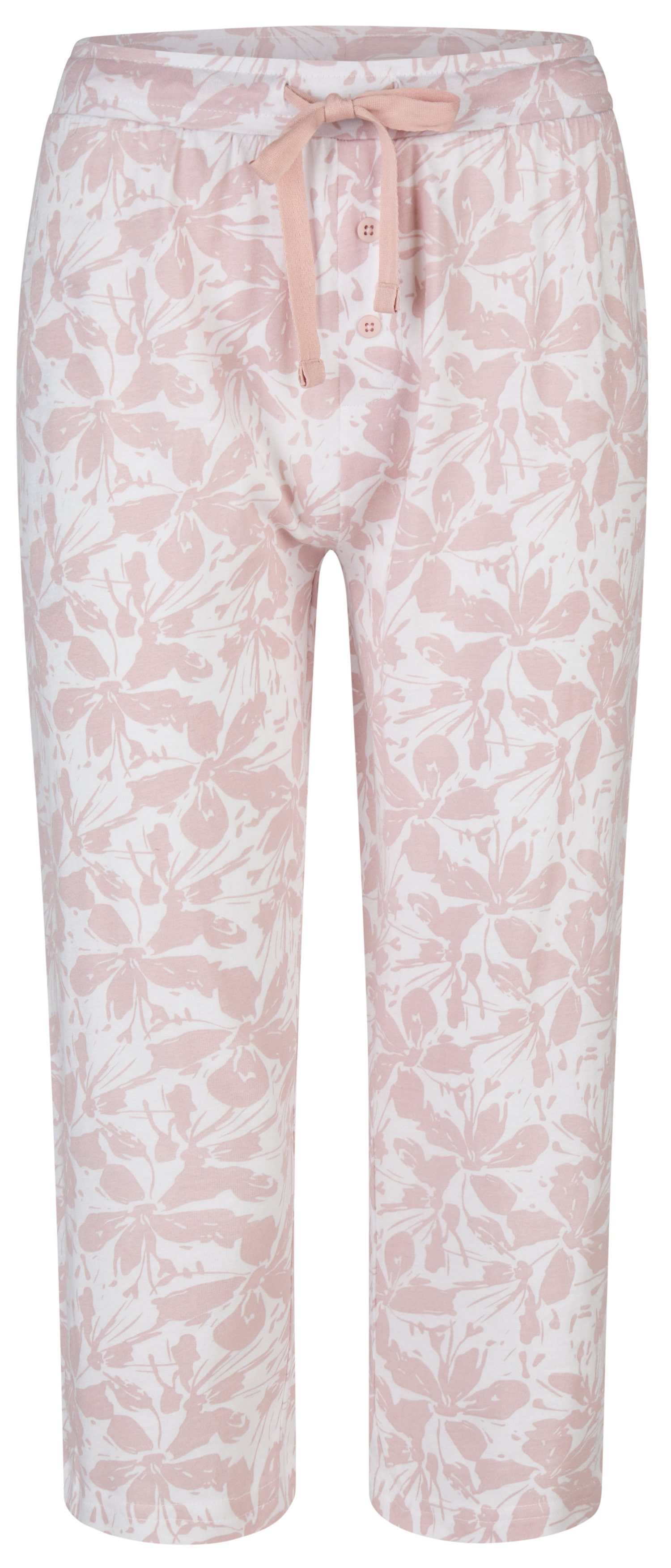 Pyjamahose Damen Capri Schlafanzughose