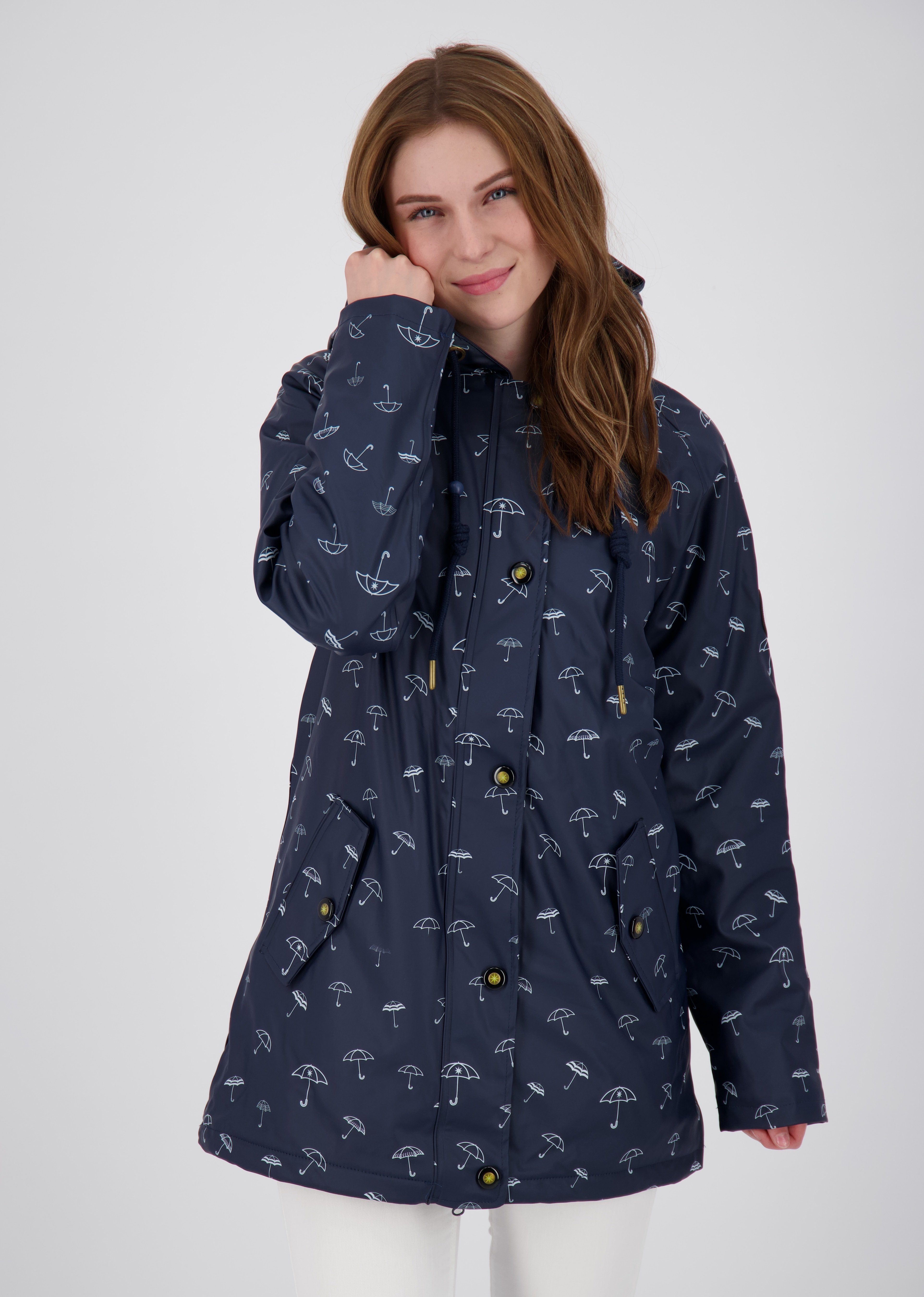 Großen Regenjacke erhältlich DEPROC WOMEN Friesennerz #ankerglutmeer CS auch navy in Active Größen