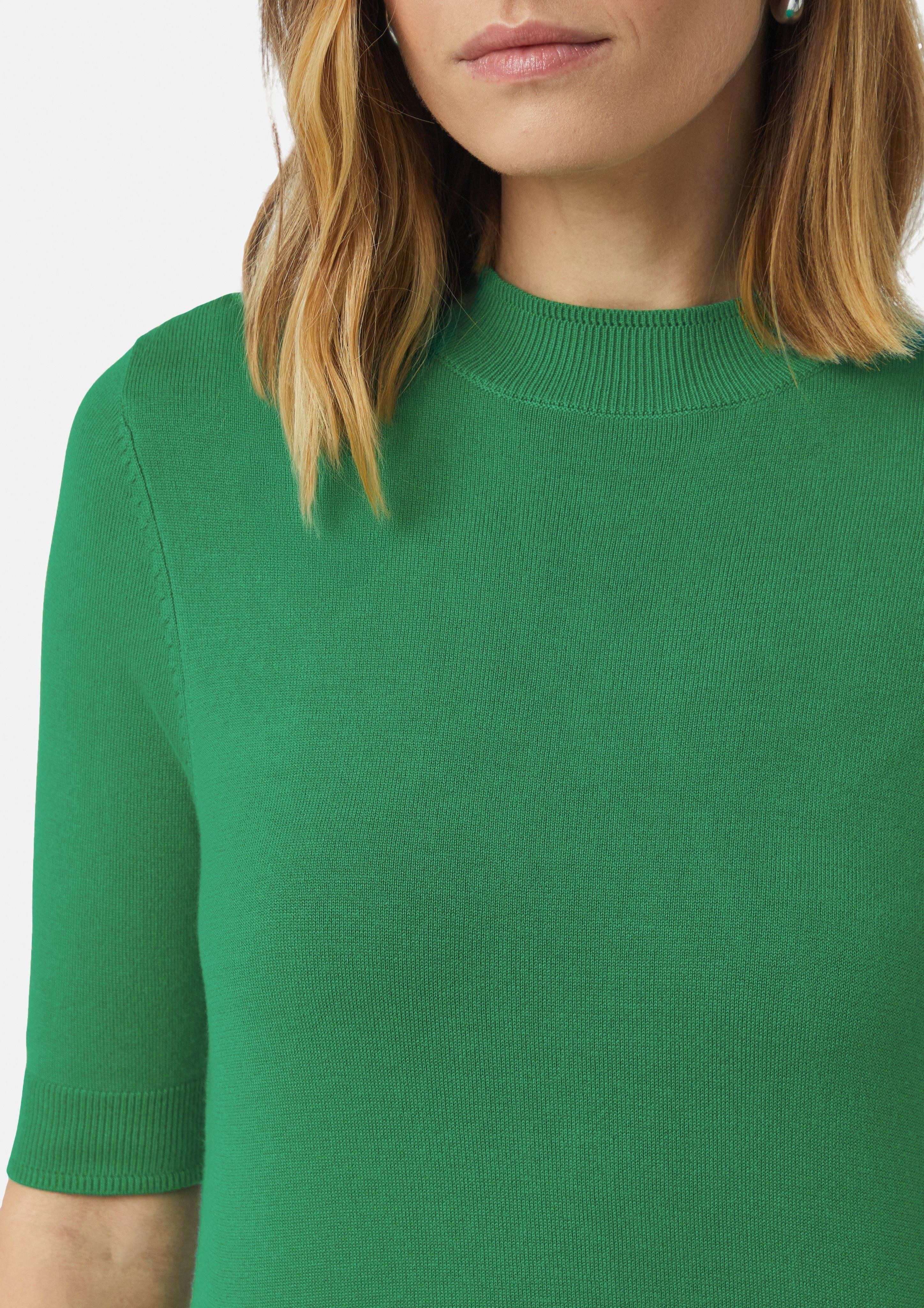 Comma Kurzarmshirt Schmaler Feinstrick-Pullover mit Ripp-Detail günstig online kaufen