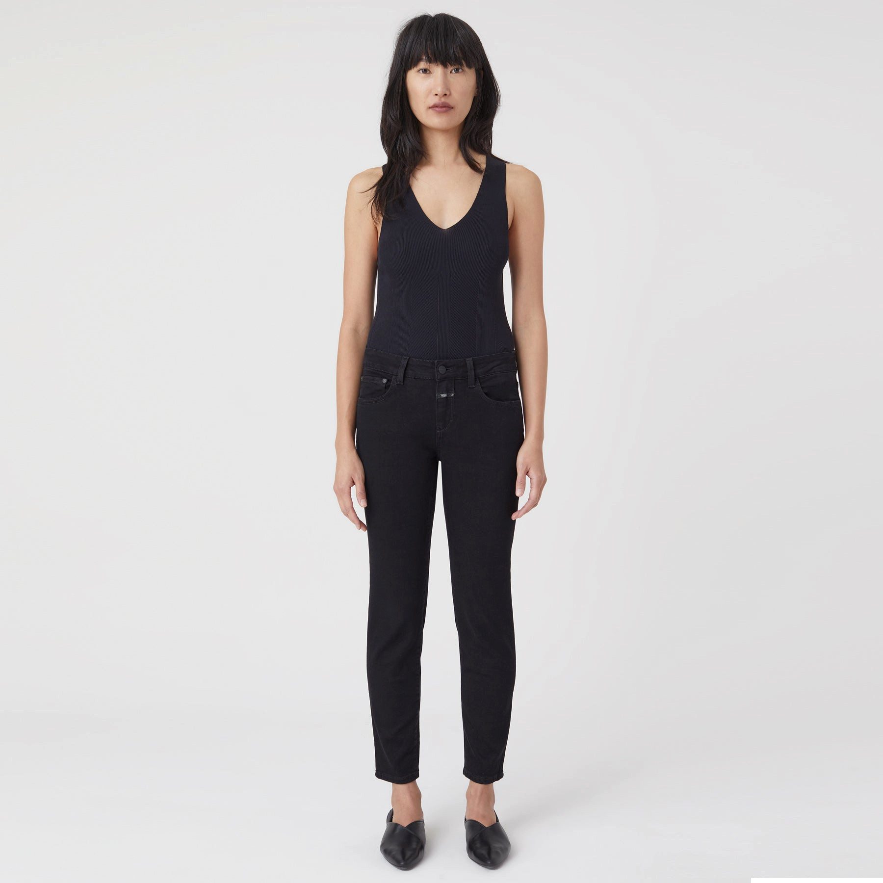 CLOSED 5-Pocket-Jeans CLOSED 7/8-Jeans BAKER Mid Waist aus Bio-Baumwolle - Schwarz