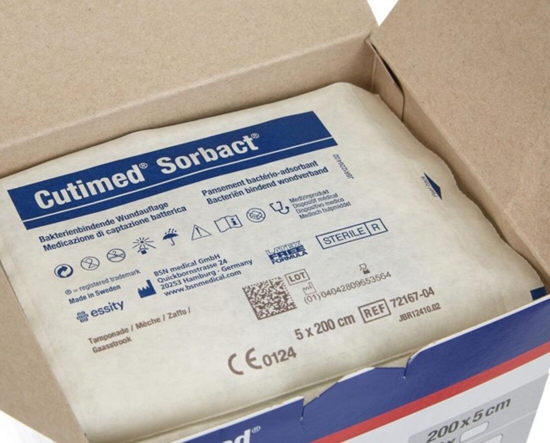 BSN medical GmbH Wundpflaster CUTIMED Sorbact Tamponaden 5x200 cm (Spar Set, 10 St., Infektionsschutz Wundbehandlung), Hautfreundliche Wundversorgung