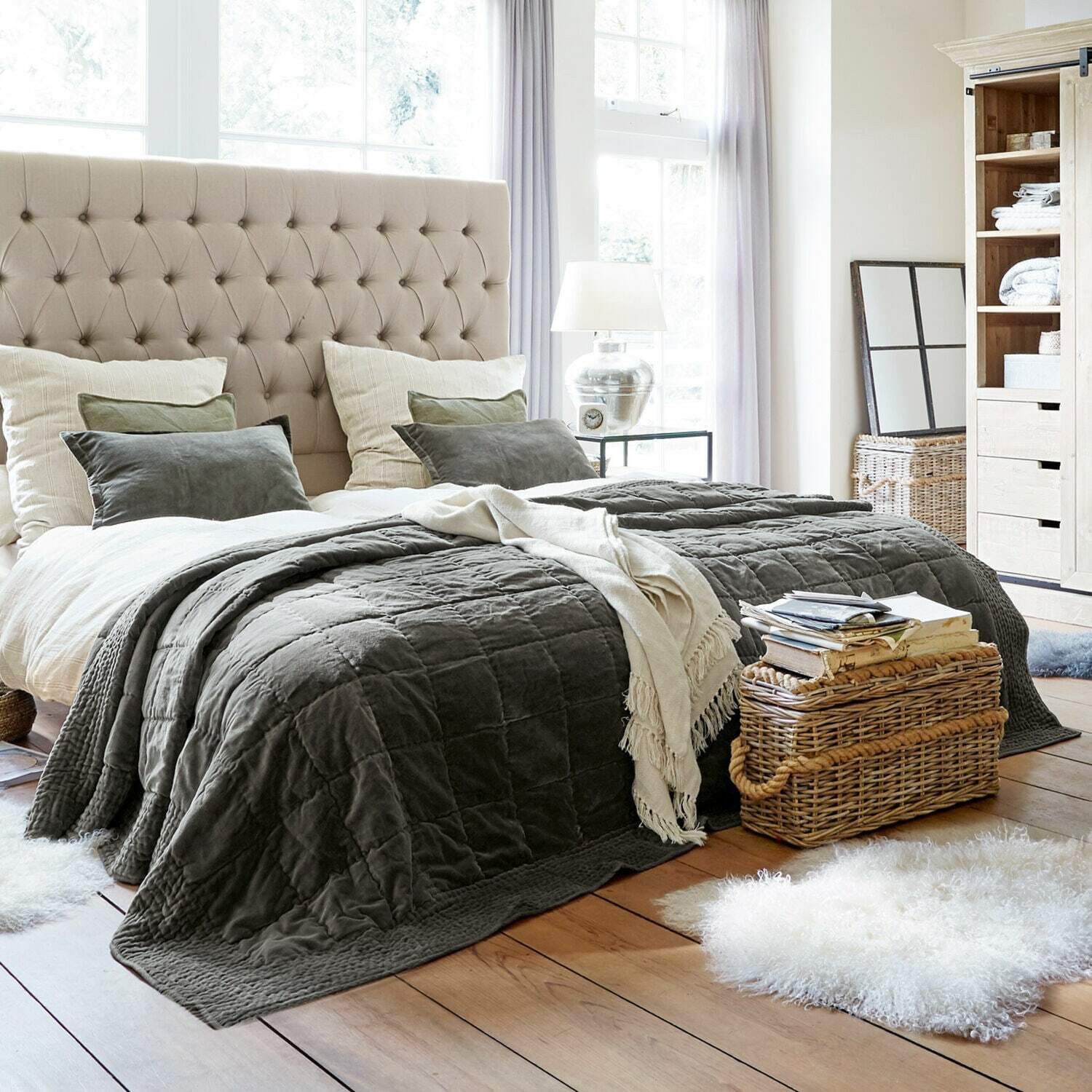 Mirabeau Tagesdecke Quilt Arasta grau günstig online kaufen
