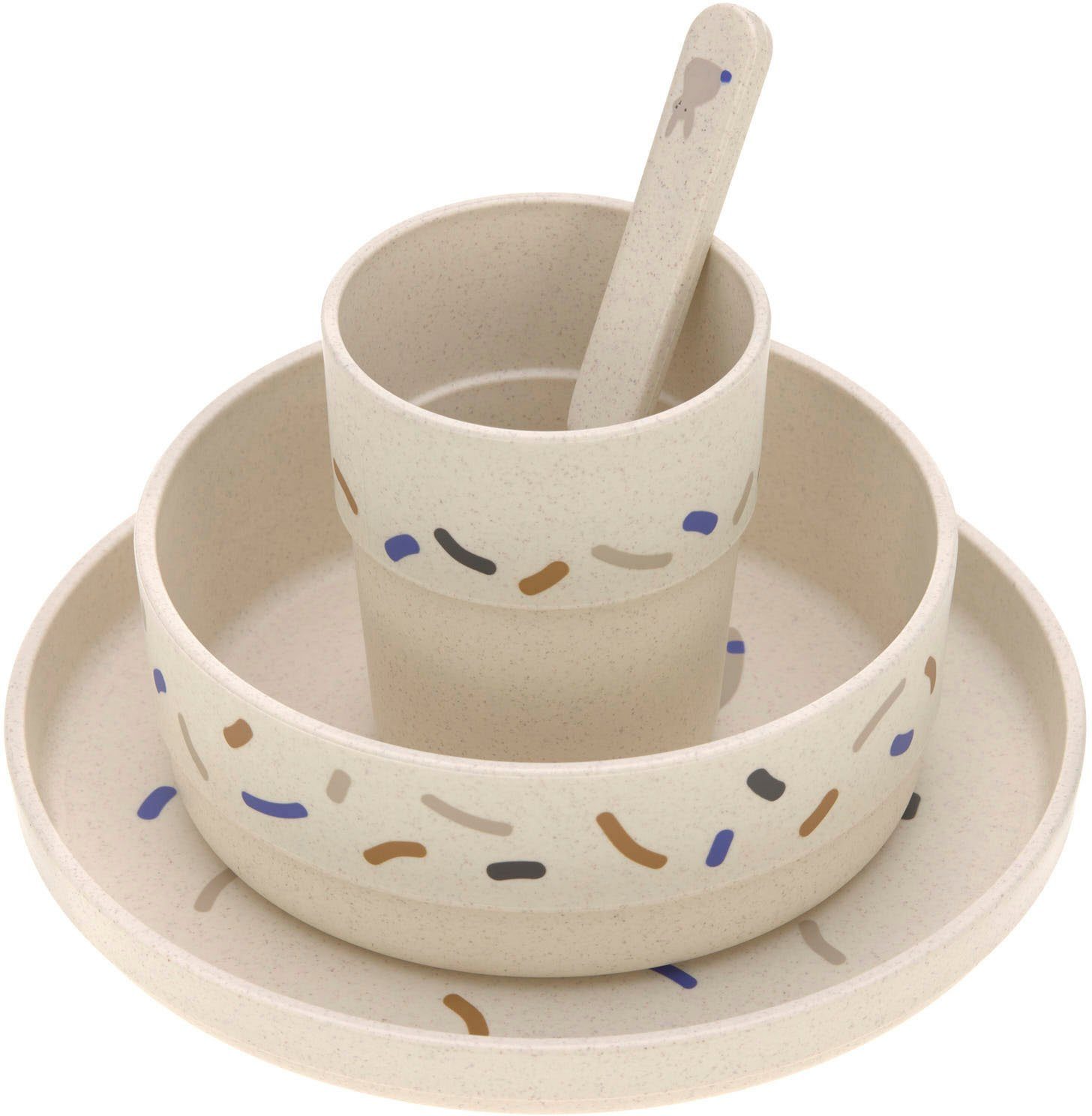 LÄSSIG Kindergeschirr-Set Little Mateys, royal blue (4-tlg), 1 Personen, Polypropylen