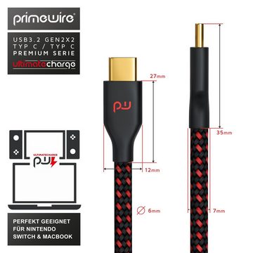 Primewire USB-Kabel, 3.1, USB-C (50 cm), USB C Gen 2 Ladekabel / Datenkabel für Smartphone, Tablet- 0,5m