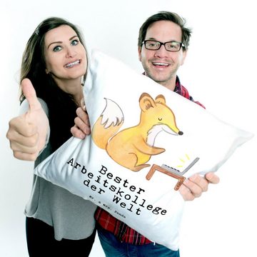 Mr. & Mrs. Panda Dekokissen Fuchs Bester Arbeitskollege der Welt - Weiß - Geschenk, Sofakissen, M, Einzigartige Motive