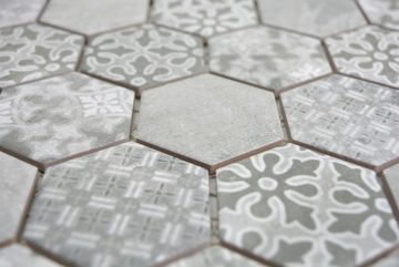 Mosani Mosaikfliesen Keramikmosaik Mosaikfliesen grau matt / 10 Mosaikmatten