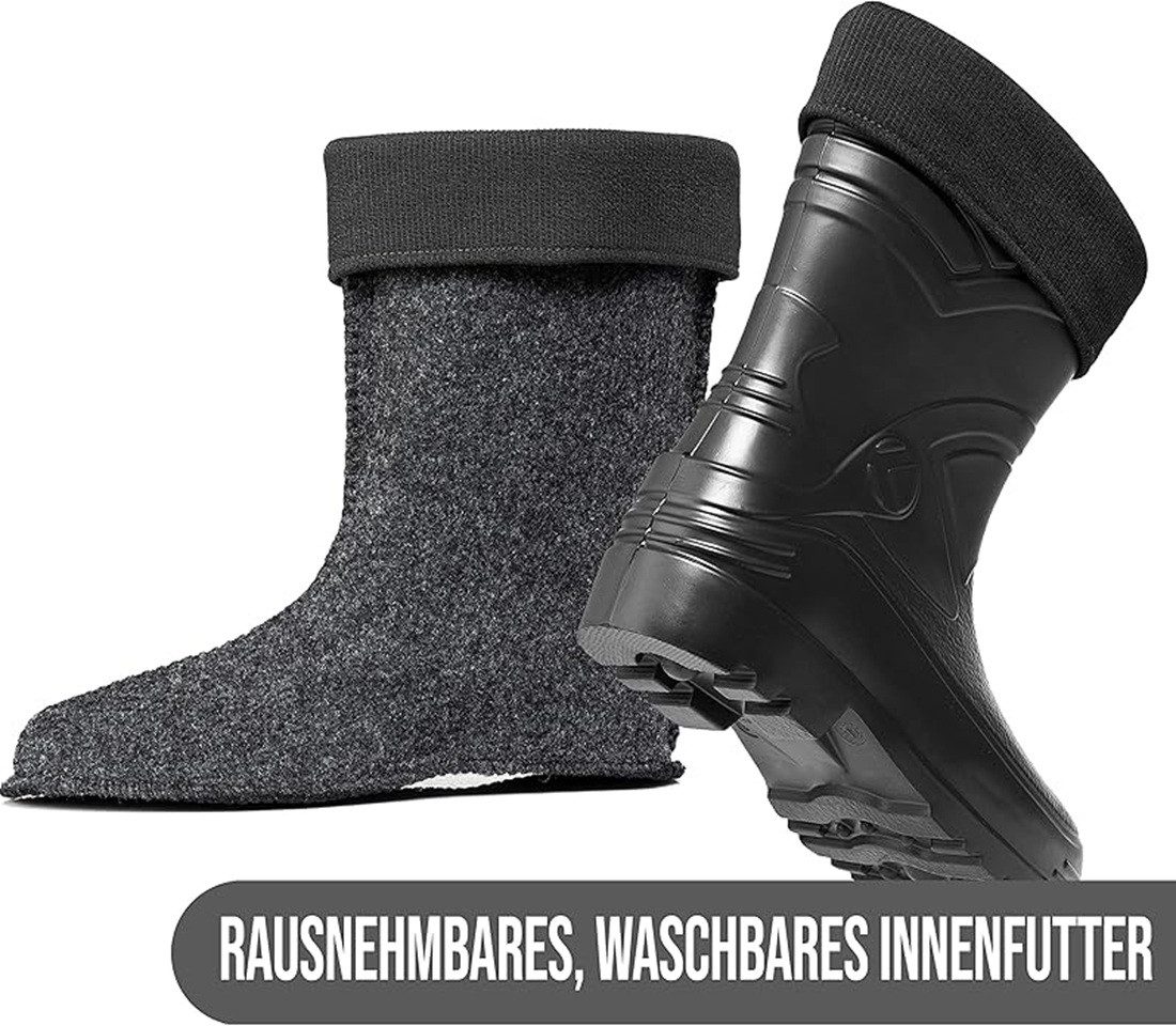 CLIMBR Leichte gefütterte Gummistiefel Herren EVA Thermo Winter Arbeit Gummistiefel – Bild 5 von 5